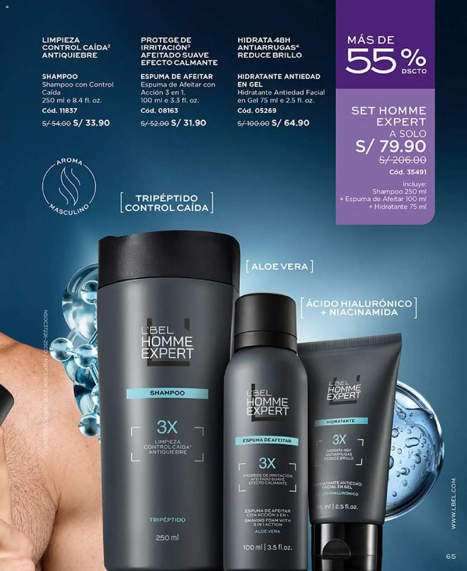 Catálogo L'Bel válido desde 04.04.2026 | Página: 65 | Productos: Shampoo, Espuma de afeitar