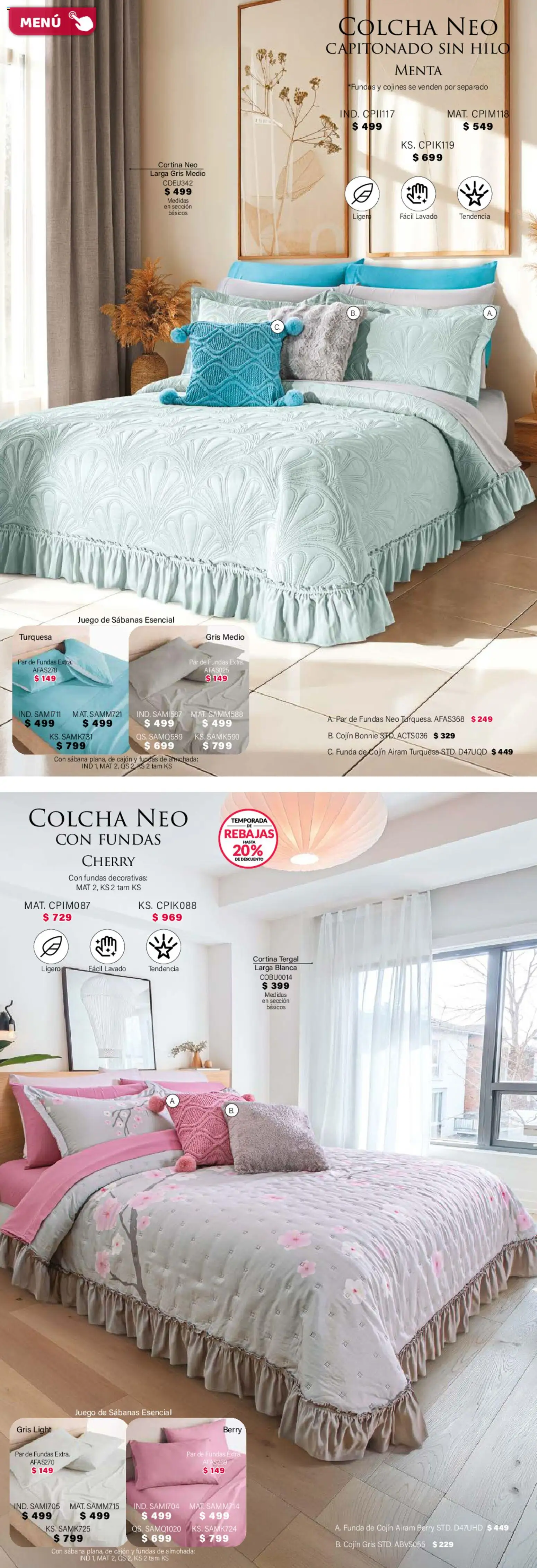 Nuevas ofertas de Colchas Concord válidas en toda la República Mexicana desde el 01.02.2026. ¡Encuentra las mejores ofertas en Colchas Concord catálogo! | Página: 69 | Productos: Juego, Funda, Almohada, Sabanas