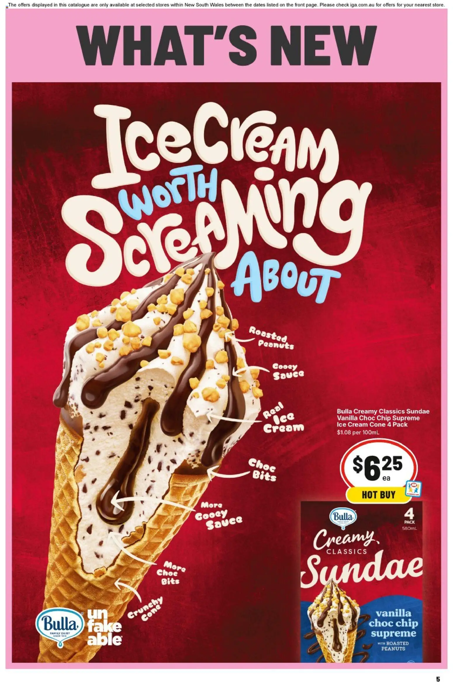 IGA catalogue - valid from 21.01.2026 | Page: 5 | Products: Dairy, Peanuts, Cream, Ice cream