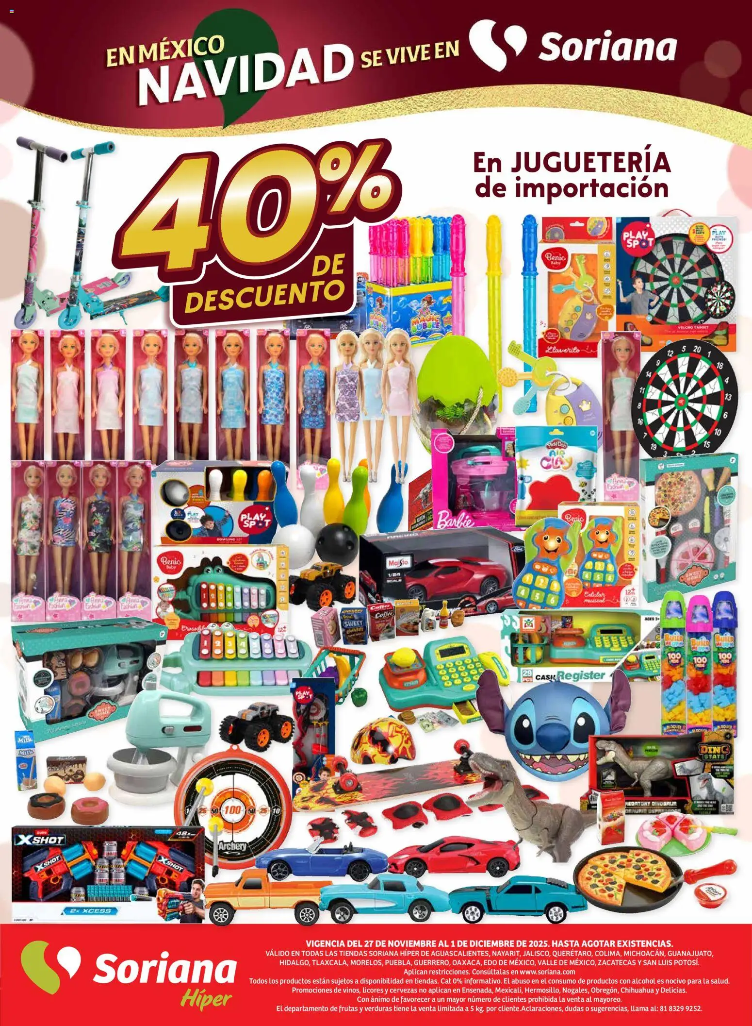Nuevas ofertas de Soriana válidas en toda la República Mexicana desde el 27.11.2025. ¡Encuentra las mejores ofertas en Soriana - Fin de Semana Híper: Ags, Nay, Jal, Qro, Col, Mich, Gto, Hgo, Tlax, Mor, Pue, Gro, Oax, Edo. de Mex, Valle de México, Za! | Página: 8 | Productos: Shot