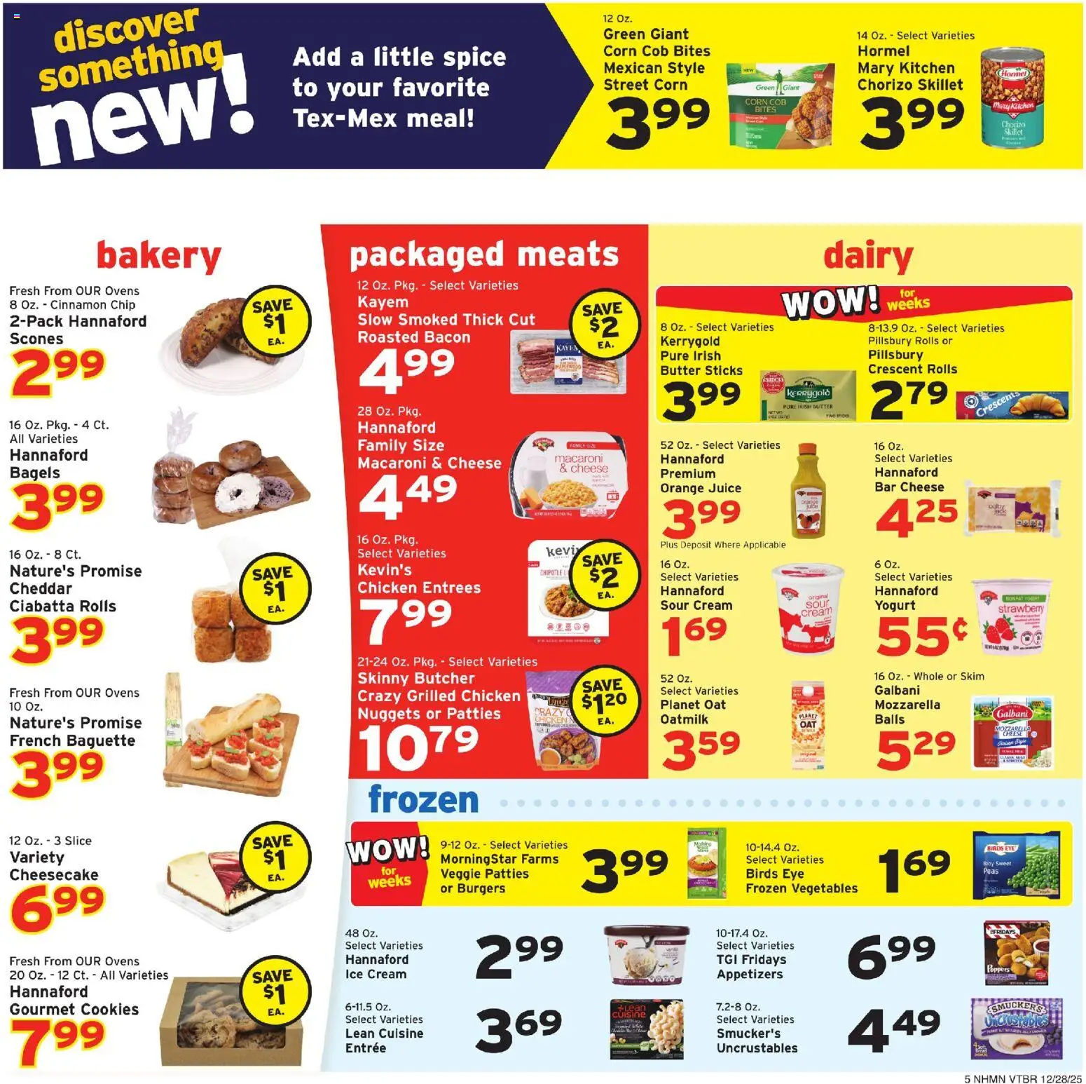 Hannaford Weekly Ad - valid from 28.12.2025 | Page: 5 | Products: Yogurt, Cream, Cookies, Cheesecake