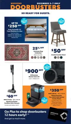 Preview of Sam's Club weekly ads valid from 03.12.2025 | Page: 6 | Products: Robot, Mattress, Vacuum, Box