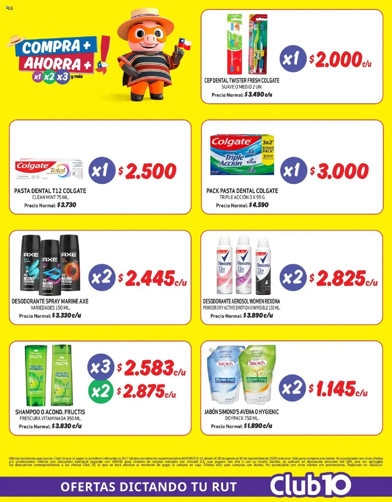 Mayorista 10 Ofertas │ válido desde el 20.08.2025 | Página: 16 | Productos: Avena, Jabón, Pasta dental, Shampoo