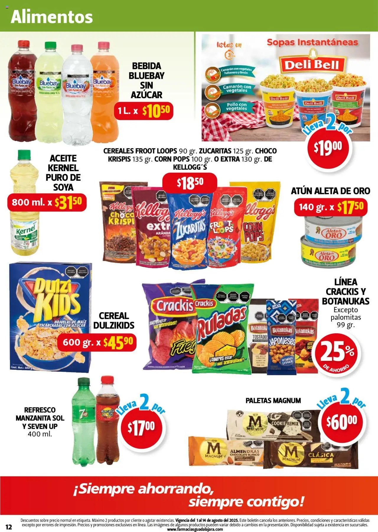 Nuevas ofertas de Farmacia Guadalajara válidas en toda la República Mexicana desde el 01.08.2025. ¡Encuentra las mejores ofertas en Farmacia Guadalajara - Catálogo! | Página: 12 | Productos: Pollo, Aceite, Chocolate, Sobre