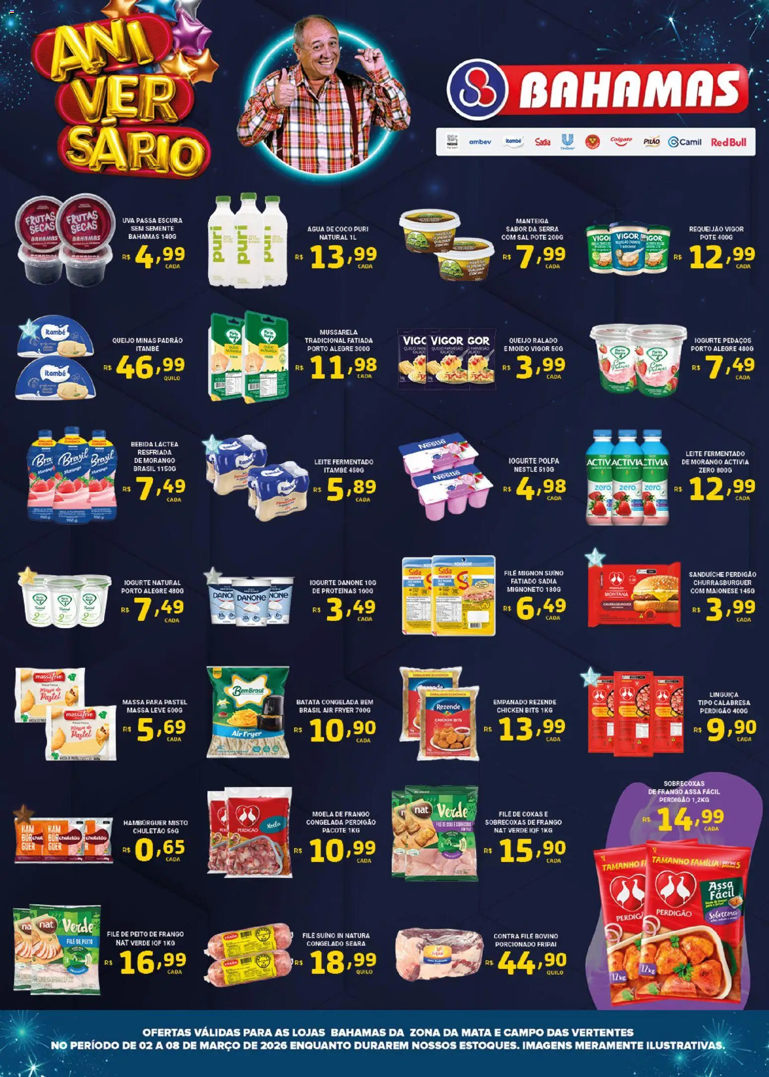 Bahamas Supermercados Folheto - válido de 02.03.2026 | Página: 2 | Produtos: Parmesão, Bebida, Batata, Uva passa