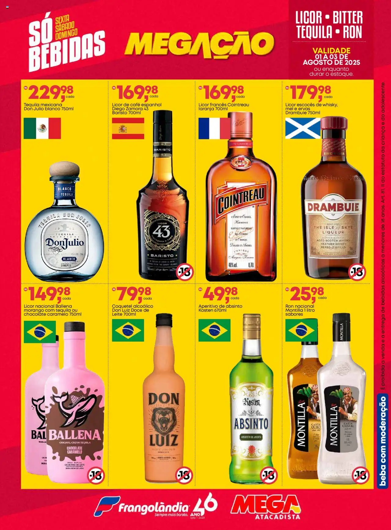 Frangolândia Folheto - válido de 01.08.2025 | Página: 6 | Produtos: Tequila, Leite, Café, Doce de leite