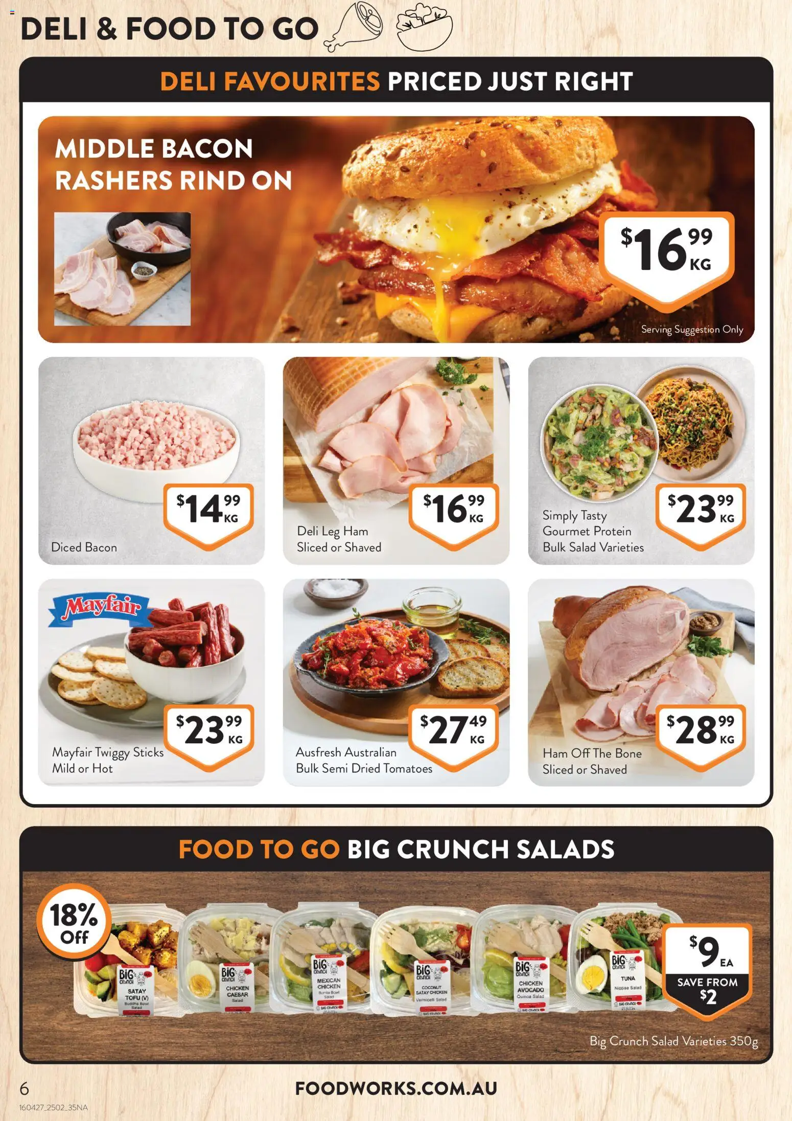 Foodworks catalogue - valid from 25.02.2026 | Page: 6 | Products: Bacon, Ham, Chicken, Tuna