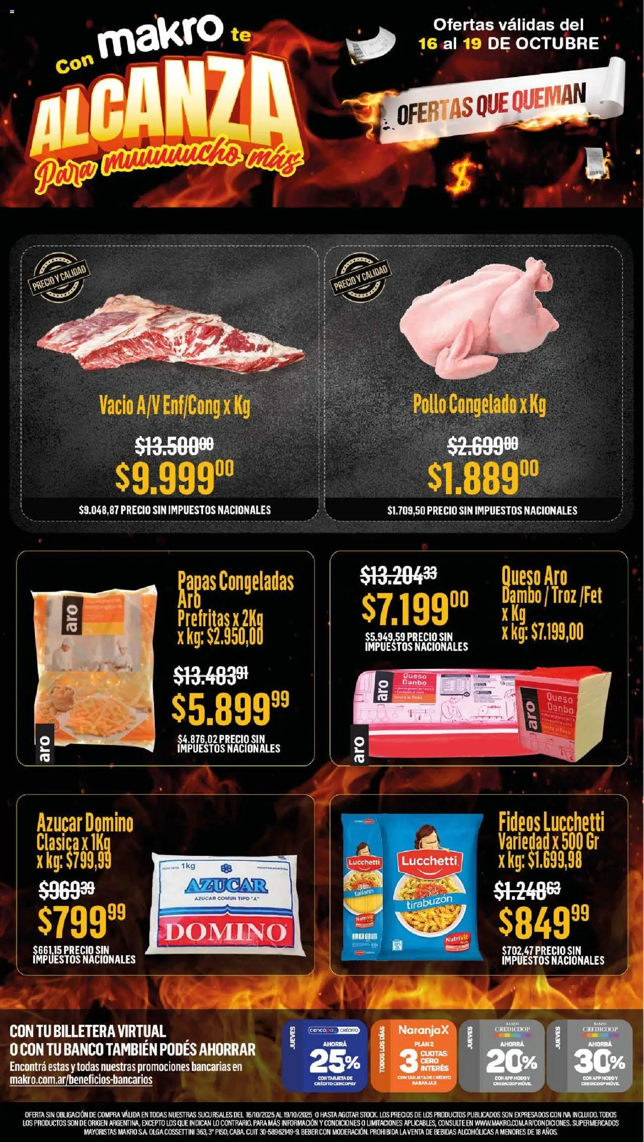 Makro ofertas │ válido desde el 16.10.2025 | Página: 1 | Productos: Banco, Peso, Azucar, Billetera