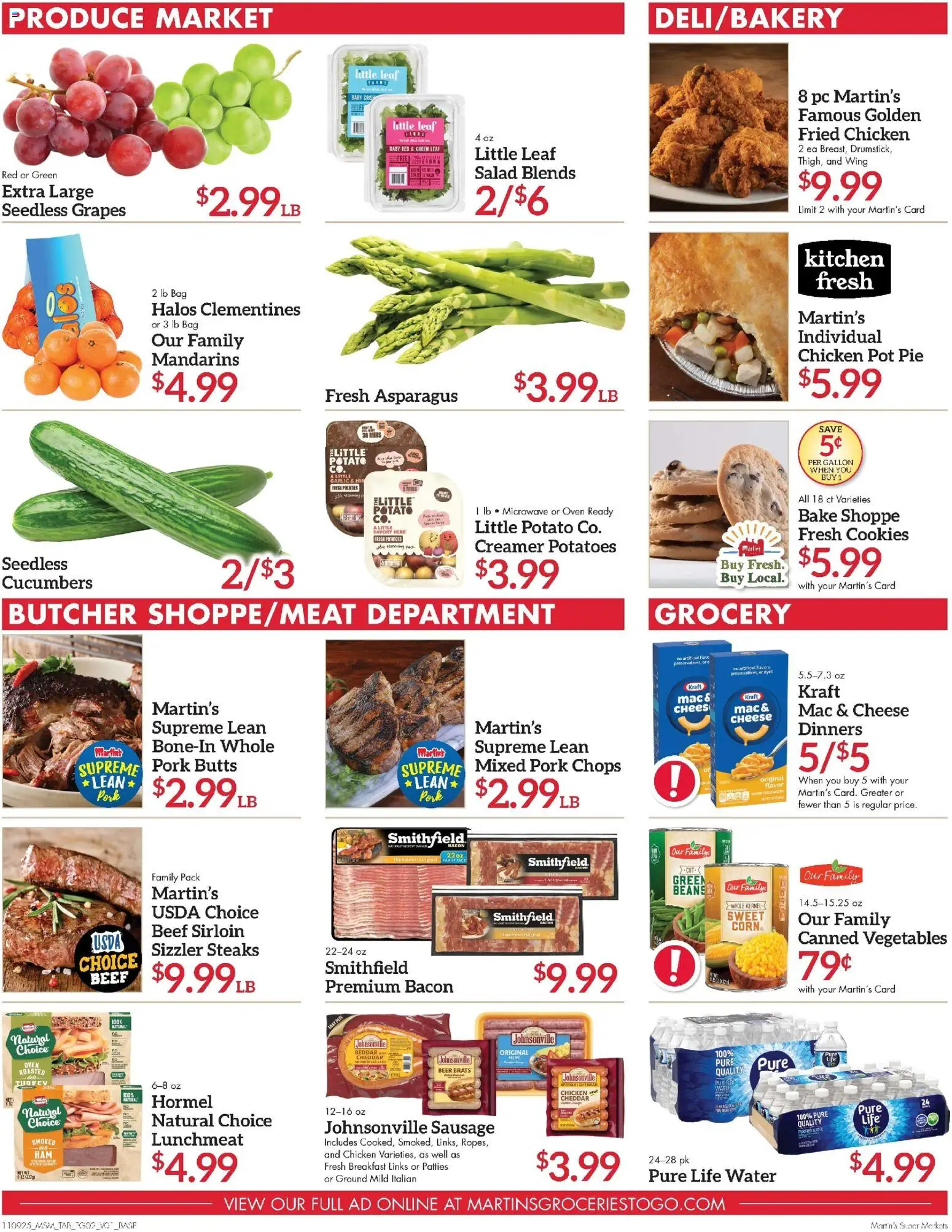 Martin’s Weekly Ad - valid from 09.11.2025 | Page: 2 | Products: Corn, Asparagus, Cheese, Grapes
