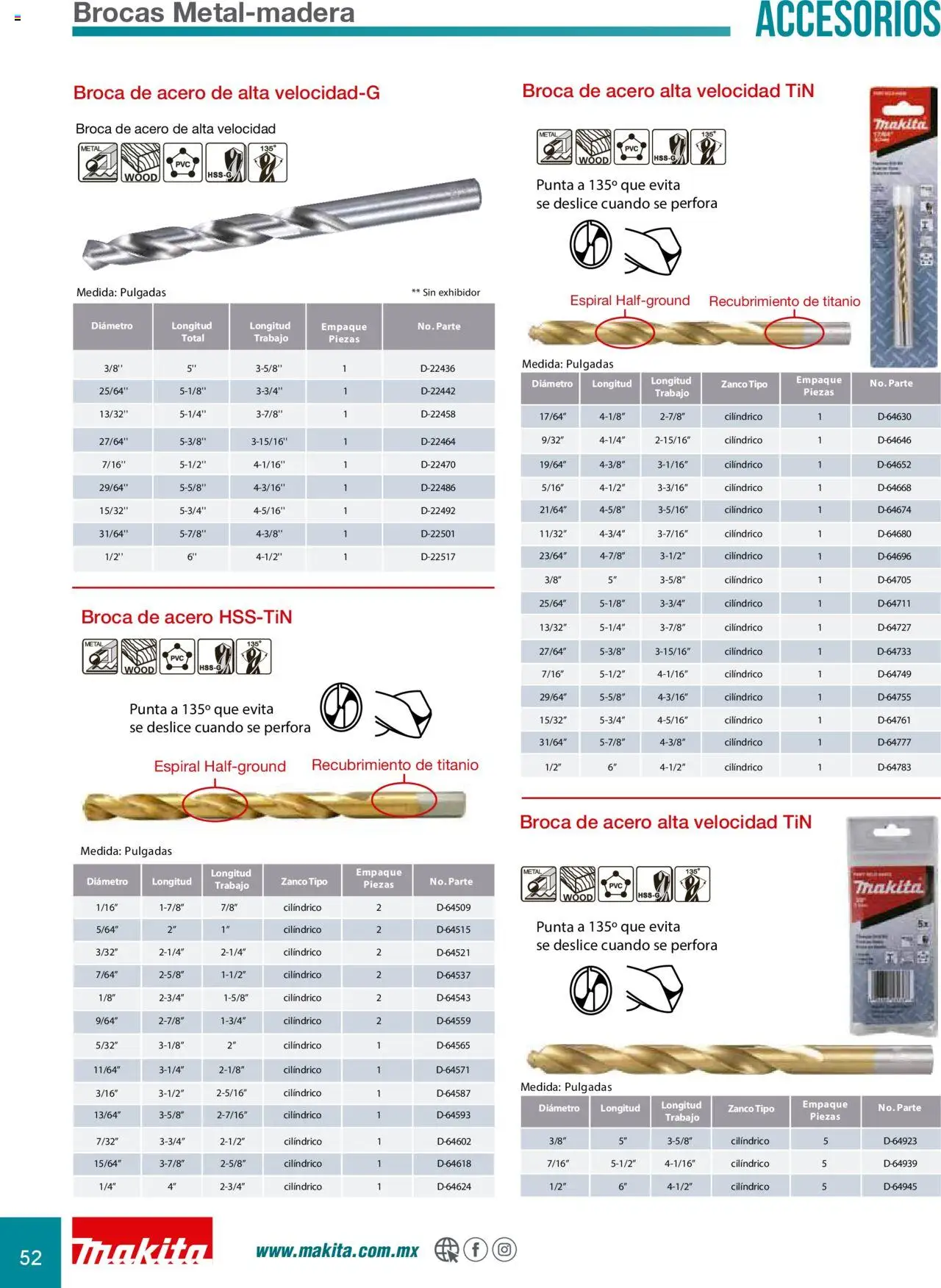 Nuevas ofertas de Makita válidas en toda la República Mexicana desde el 08.07.2024. ¡Encuentra las mejores ofertas en Makita catálogo Accesorios! | Página: 52