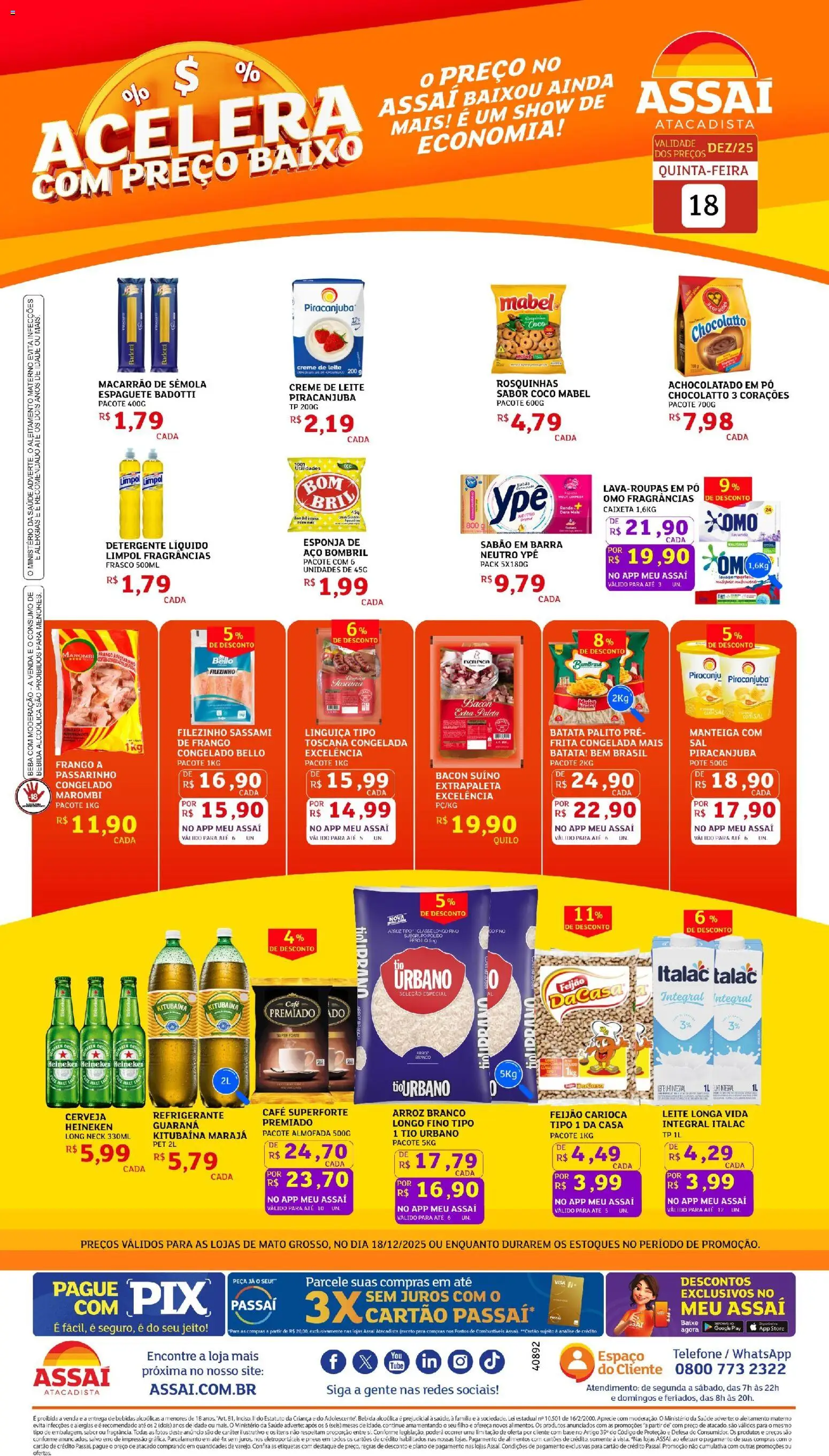 Assaí Atacadista Folheto - válido de 18.12.2025 | Página: 1 | Produtos: Coco, Guaraná, Cerveja, Creme