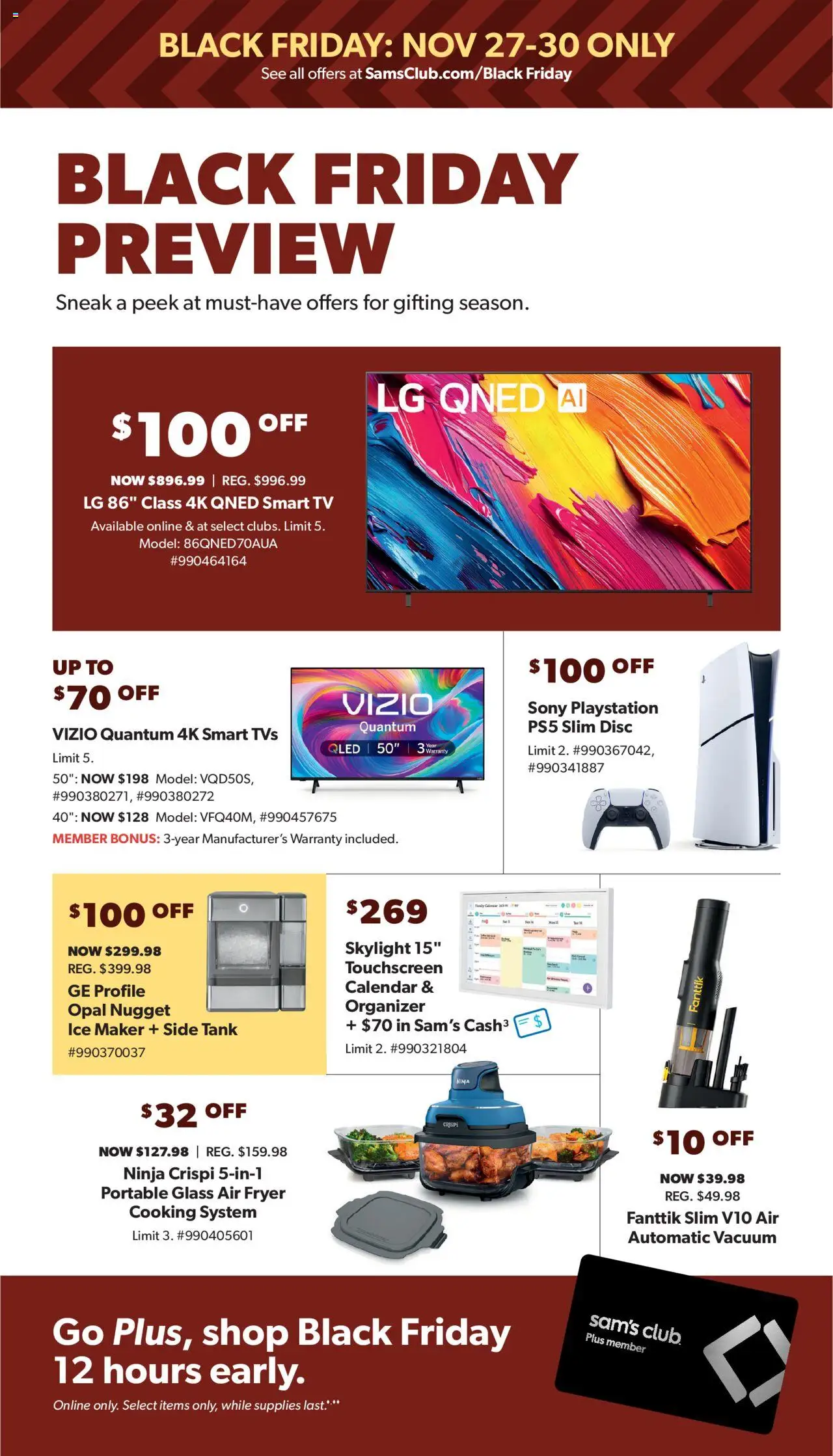 Sam's Club Black Friday - valid from 20.10.2025 | Page: 12 | Products: Fryer, Vacuum, Tv, Ice Maker