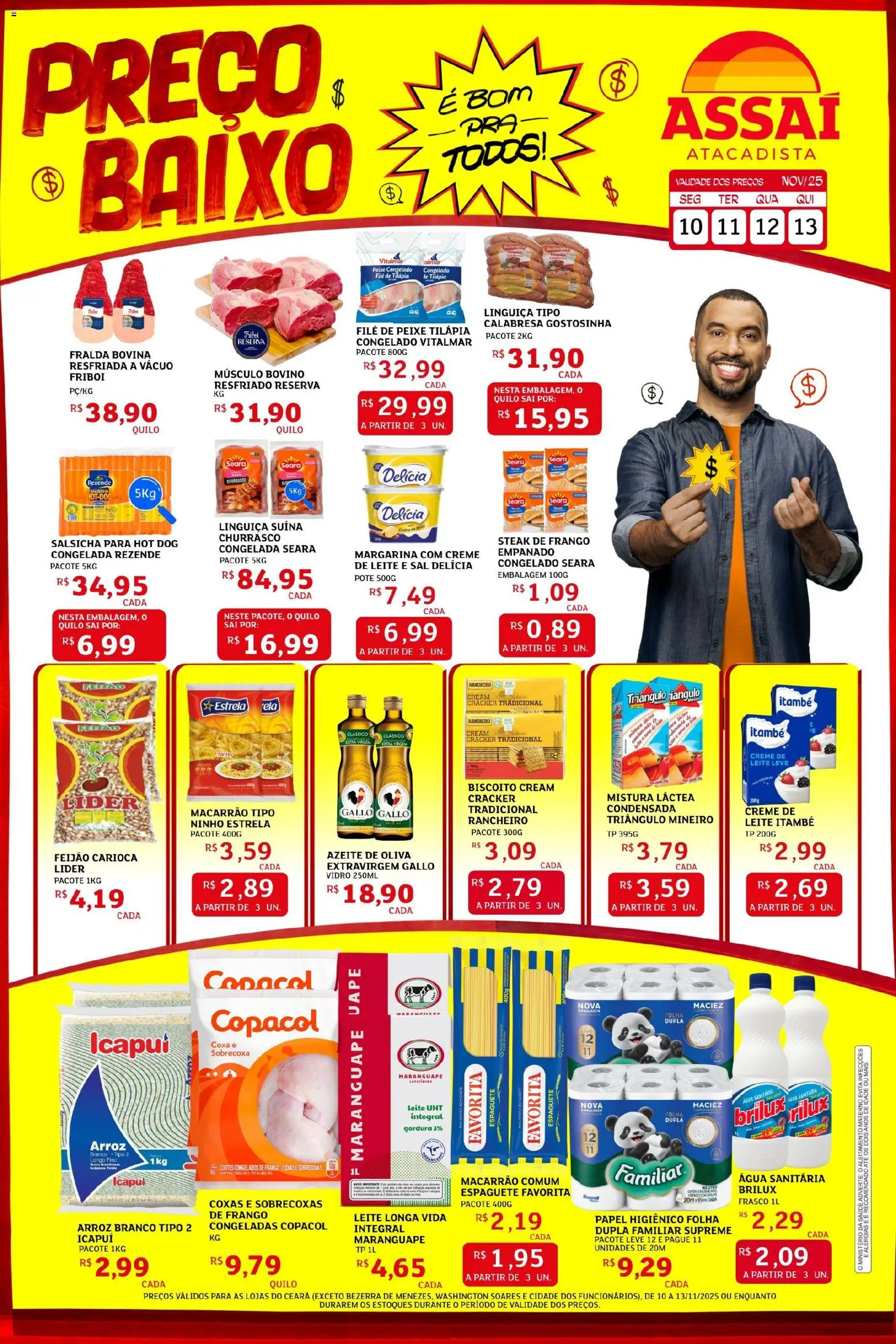 Assaí Atacadista Folheto - válido de 10.11.2025 | Página: 1 | Produtos: Biscoito, Macarrão, Frango, Filé de tilápia