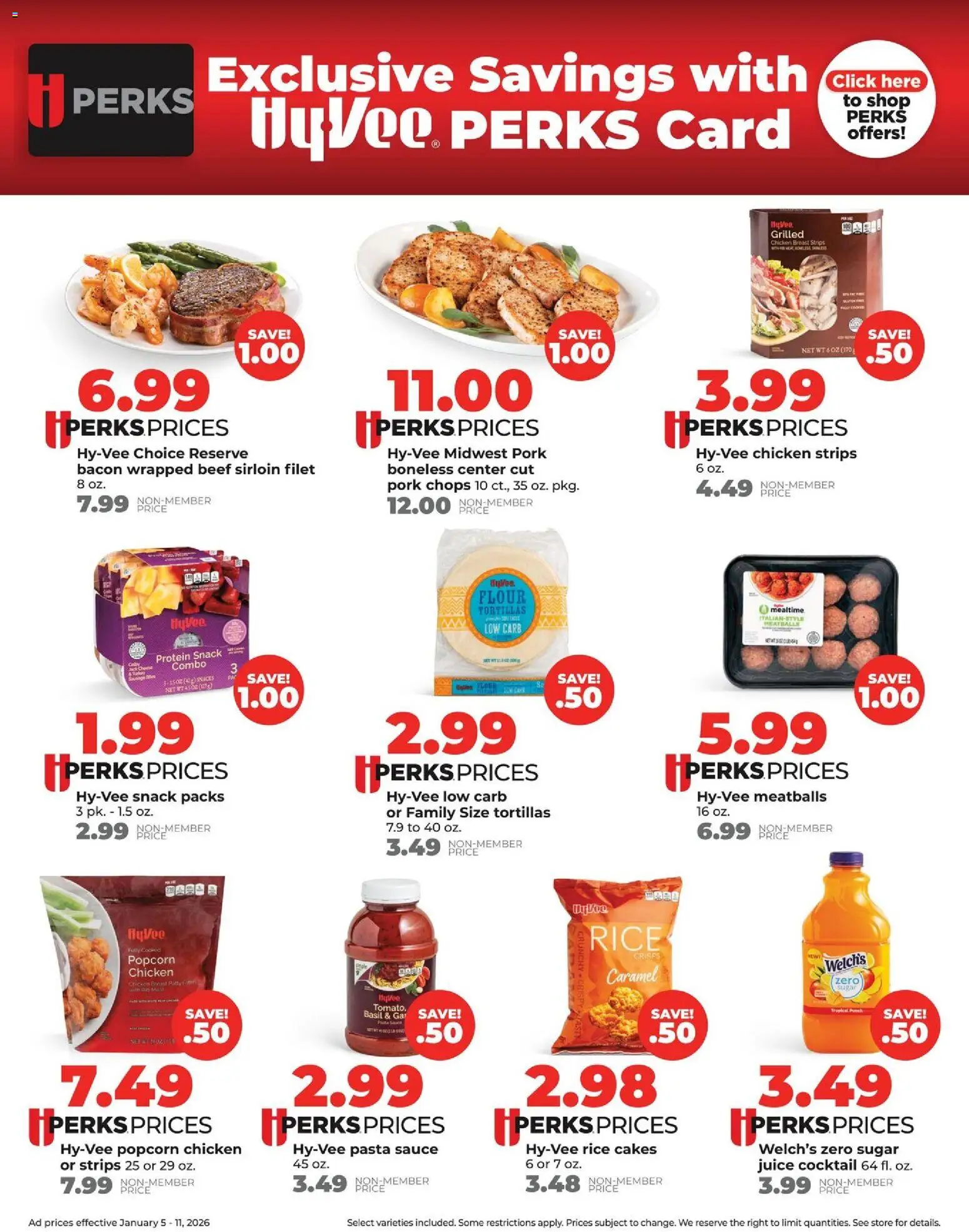 HyVee Weekly Ad - valid from 05.01.2026 | Page: 3 | Products: Juice, Beef, Sauce, Sugar