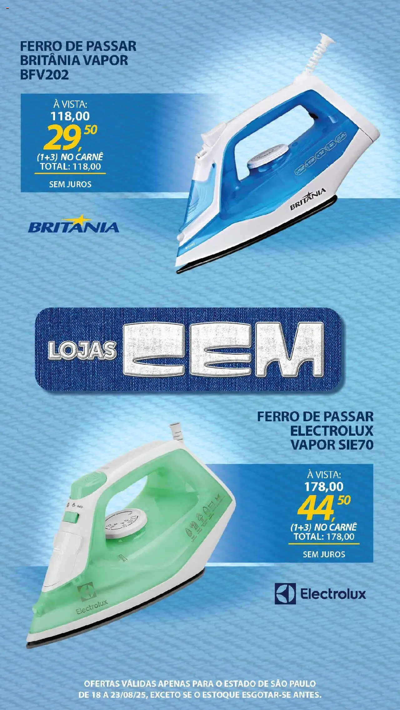 Lojas Cem Folheto - válido de 18.08.2025 | Página: 59 | Produtos: Ferro, Ferro de passar, Carne