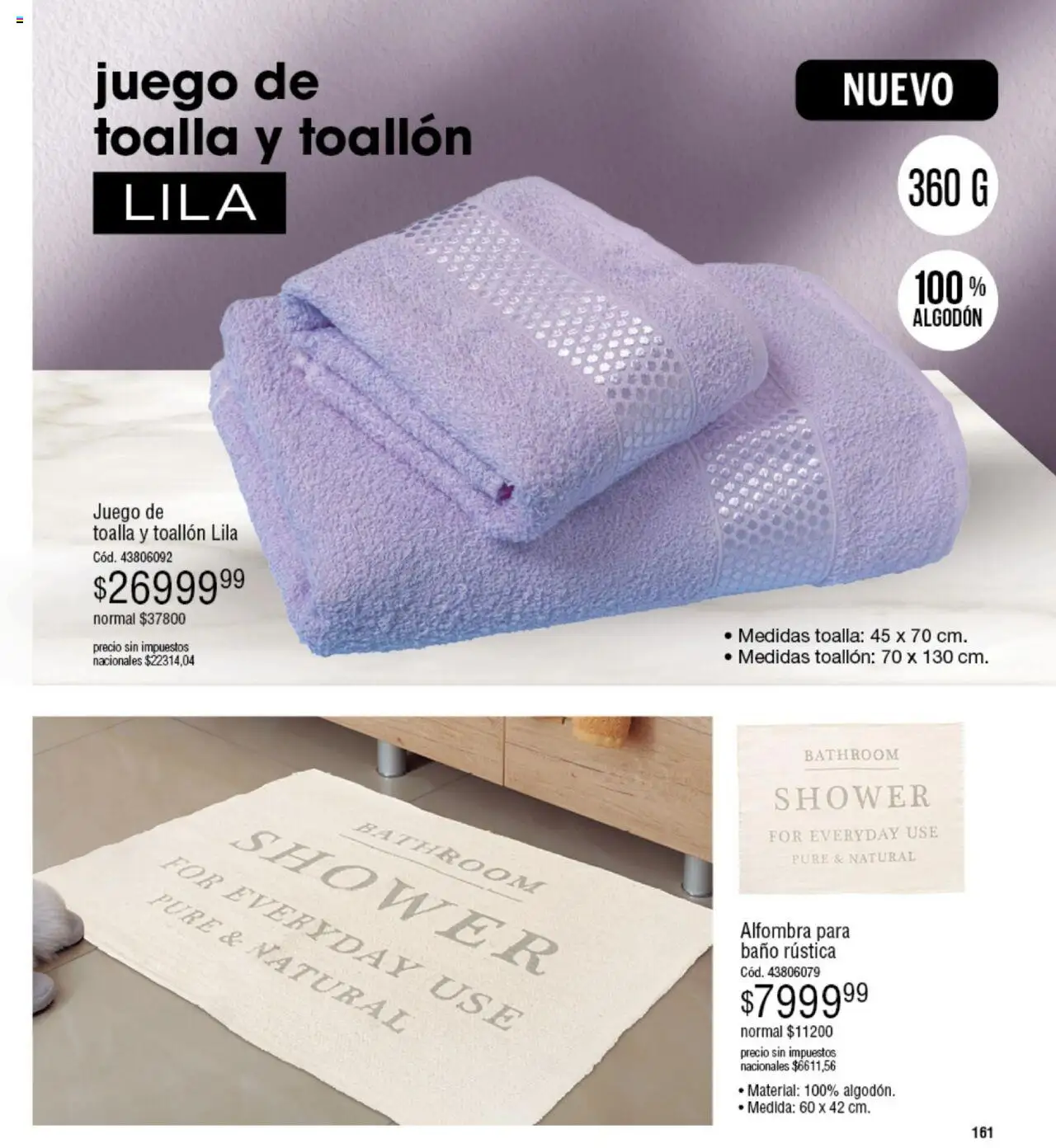Millanel - Catálogo │ válido desde el 20.10.2025 | Página: 161 | Productos: Toalla, Algodón, Baño, Alfombra