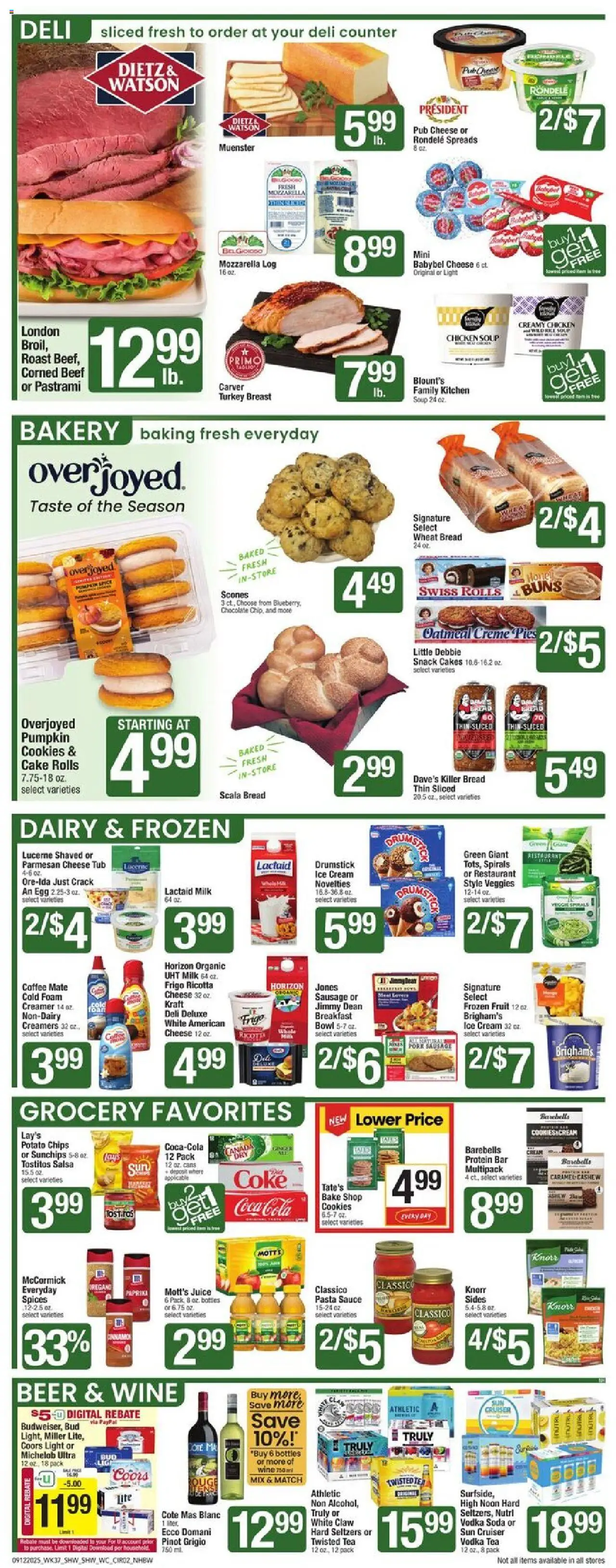 Shaw's Weekly Ad - NH - valid from 12.09.2025 | Page: 2 | Products: Milk, Chocolate, Cookies, Ice cream