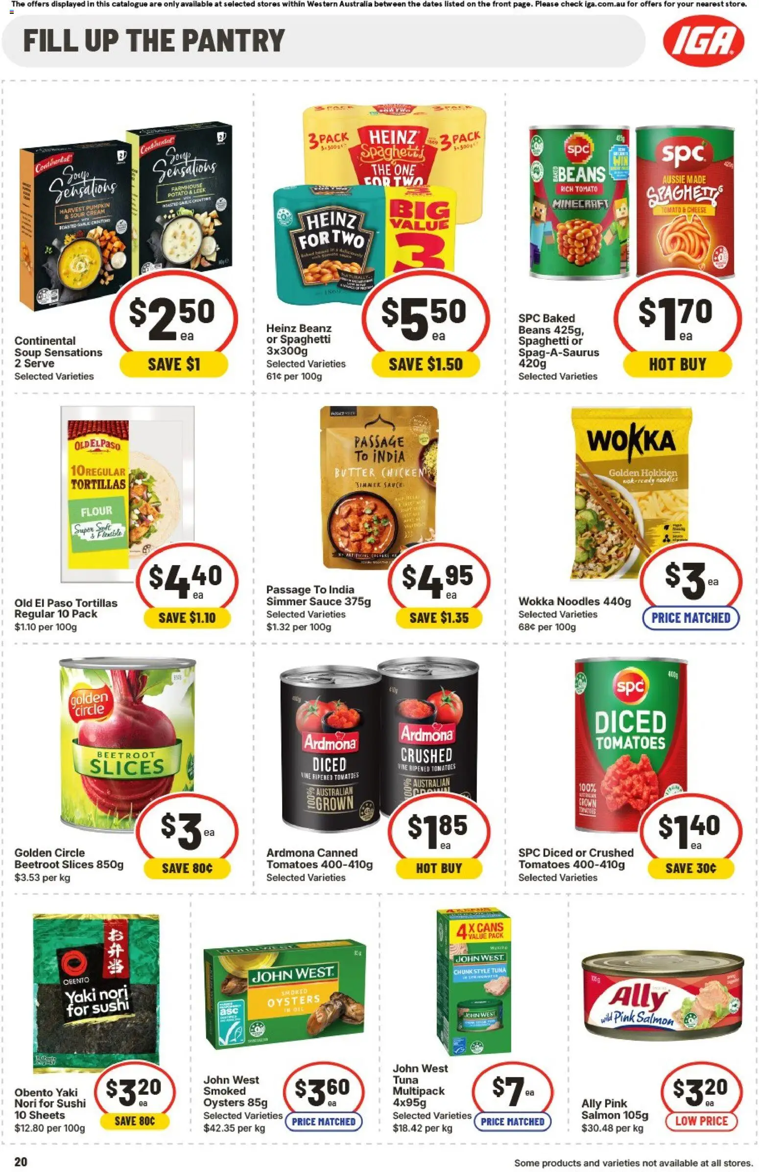 IGA catalogue - valid from 25.02.2026 | Page: 20 | Products: Tomatoes, Noodles, Beetroot, Pumpkin