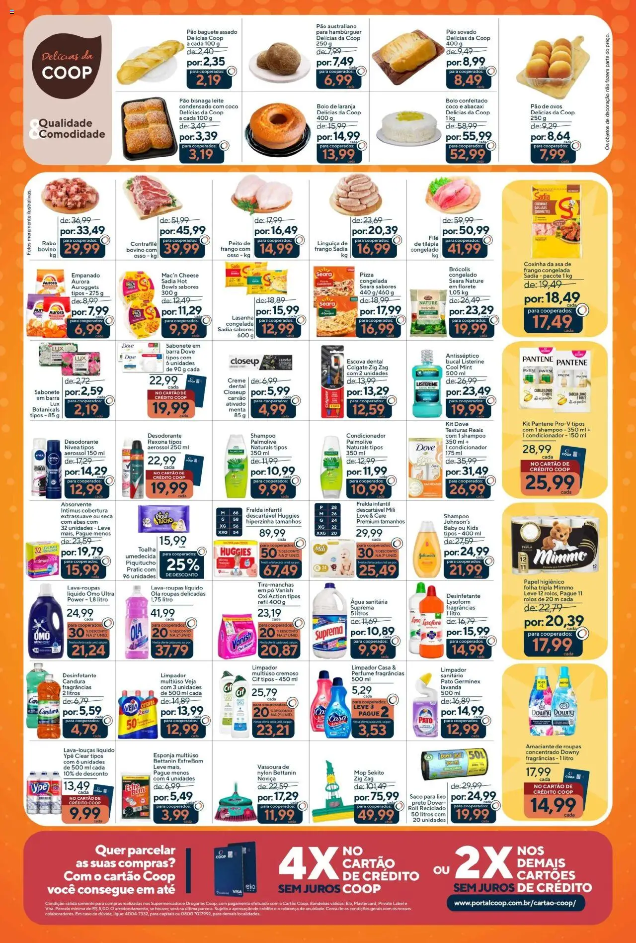Coop Folheto - válido de 04.08.2025 | Página: 3 | Produtos: Leite, Creme, Hambúrguer, Absorvente