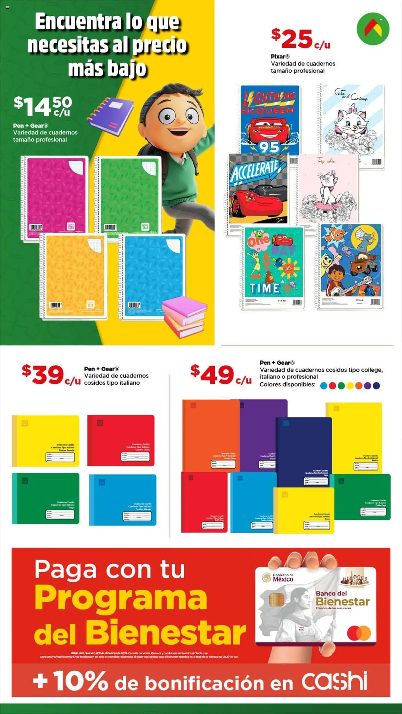 Nuevas ofertas de Bodega Aurrerá válidas en toda la República Mexicana desde el 14.08.2025. ¡Encuentra las mejores ofertas en Bodega Aurrerá - Folleto - Ahorra mucho más este regreso a clases! | Página: 1 | Productos: Cuadro, Cuaderno, Banco