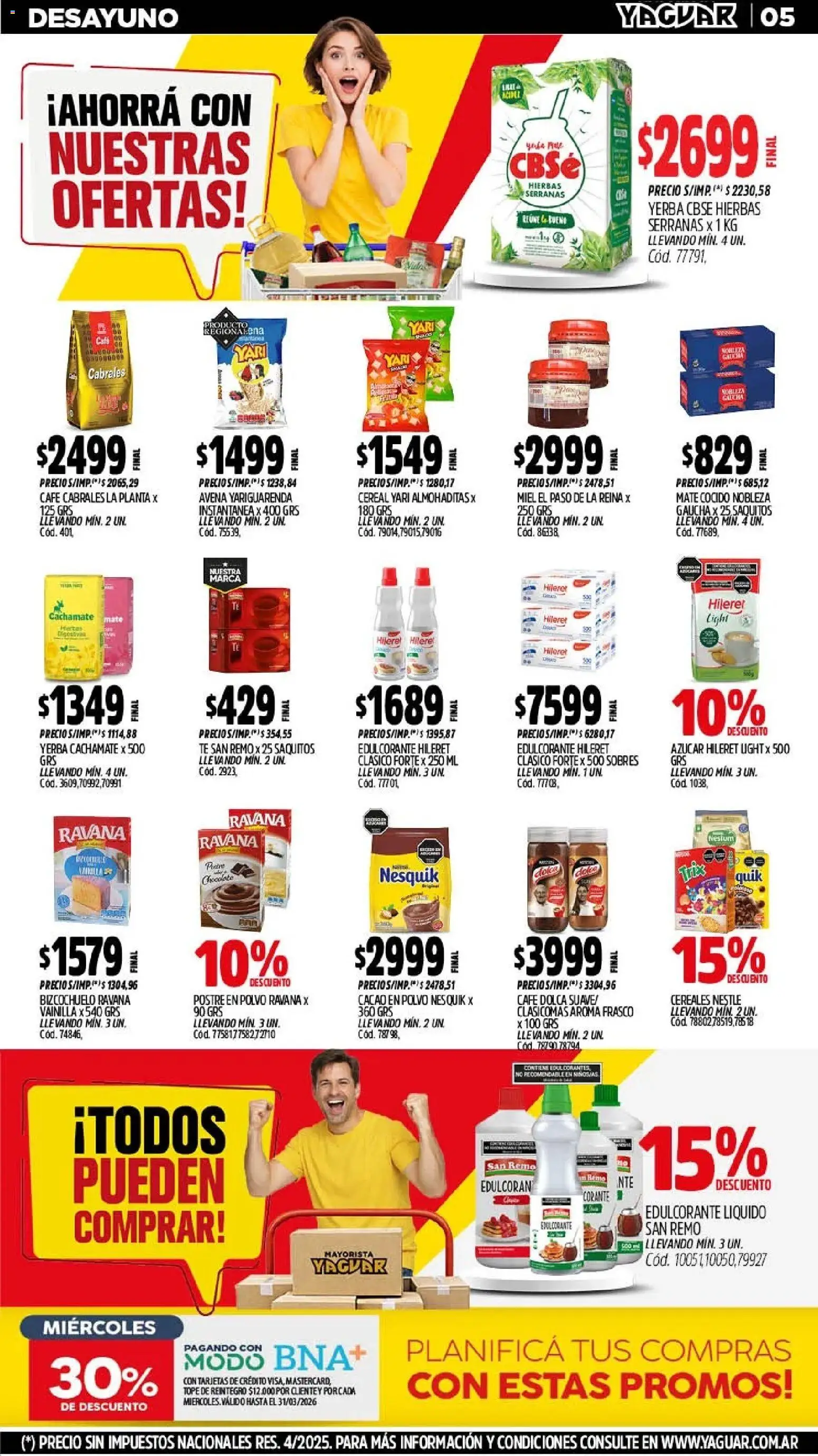 Yaguar - Oferta Semanal Salta │ válido desde el 02.03.2026 | Página: 5 | Productos: Polvo, Té, Cacao, Planta