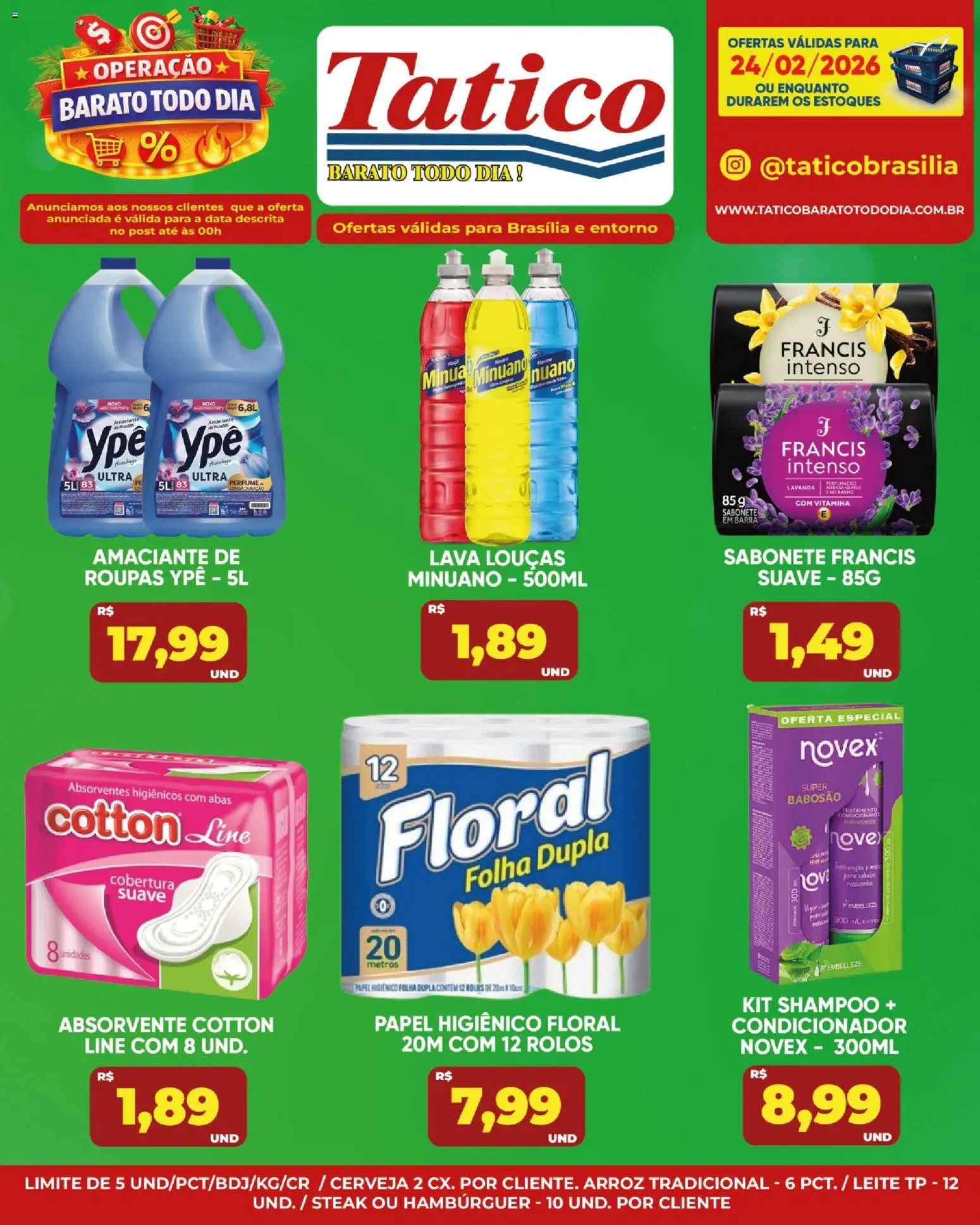 Tatico Folheto - válido de 25.02.2026 | Página: 26 | Produtos: Shampoo, Condicionador, Cerveja, Papel higiênico