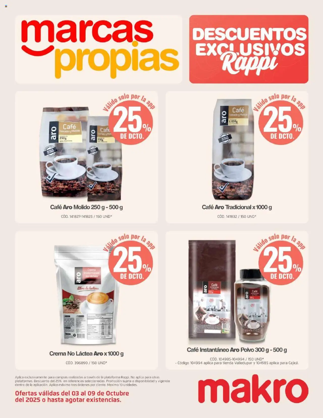 Makro revista - valida desde el 03.10.2025 | Página: 2 | Productos: Crema, Polvo, Café