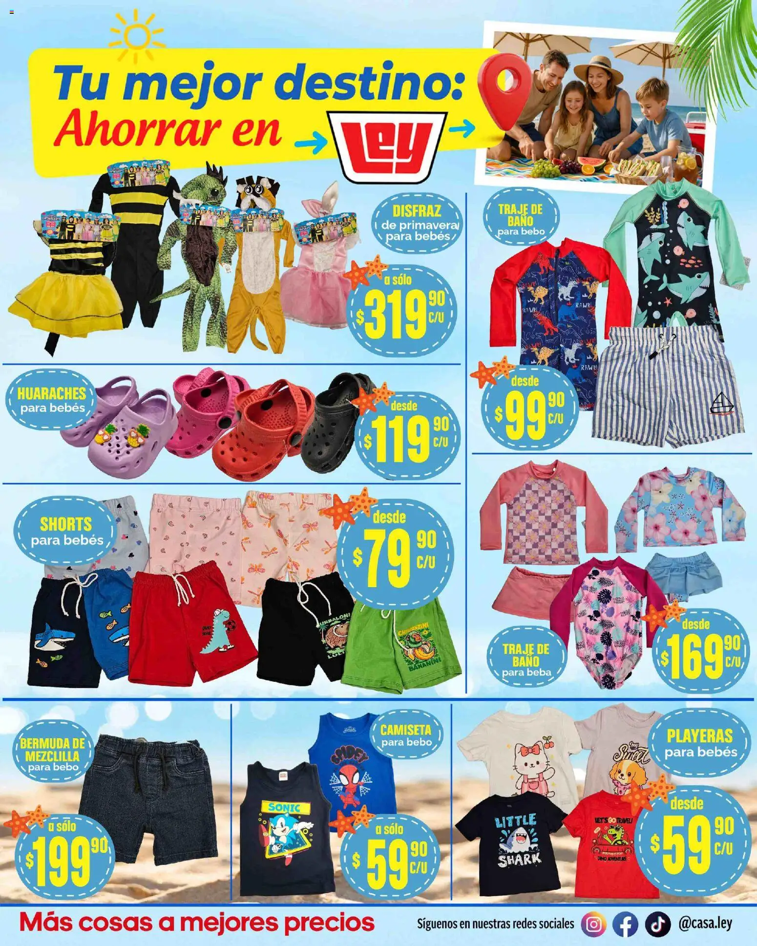 Nuevas ofertas de Casa Ley válidas en toda la República Mexicana desde el 20.03.2026. ¡Encuentra las mejores ofertas en Casa Ley folleto Tu mejor destino ! | Página: 29 | Productos: Traje, Bermuda, Baño, Camiseta