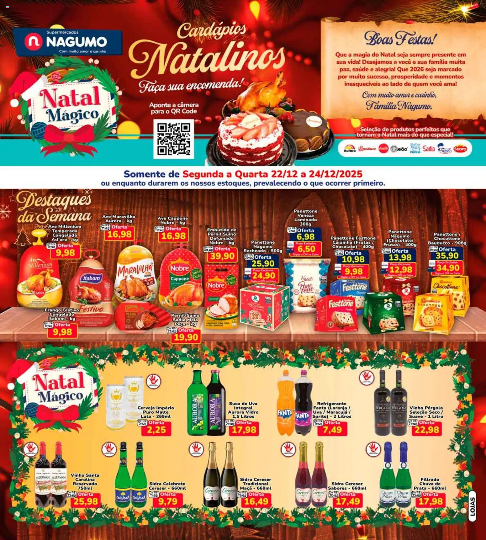 Nagumo Folheto - válido de 22.12.2025 | Página: 1 | Produtos: Maracujá, Fanta, Pernil, Chocolate