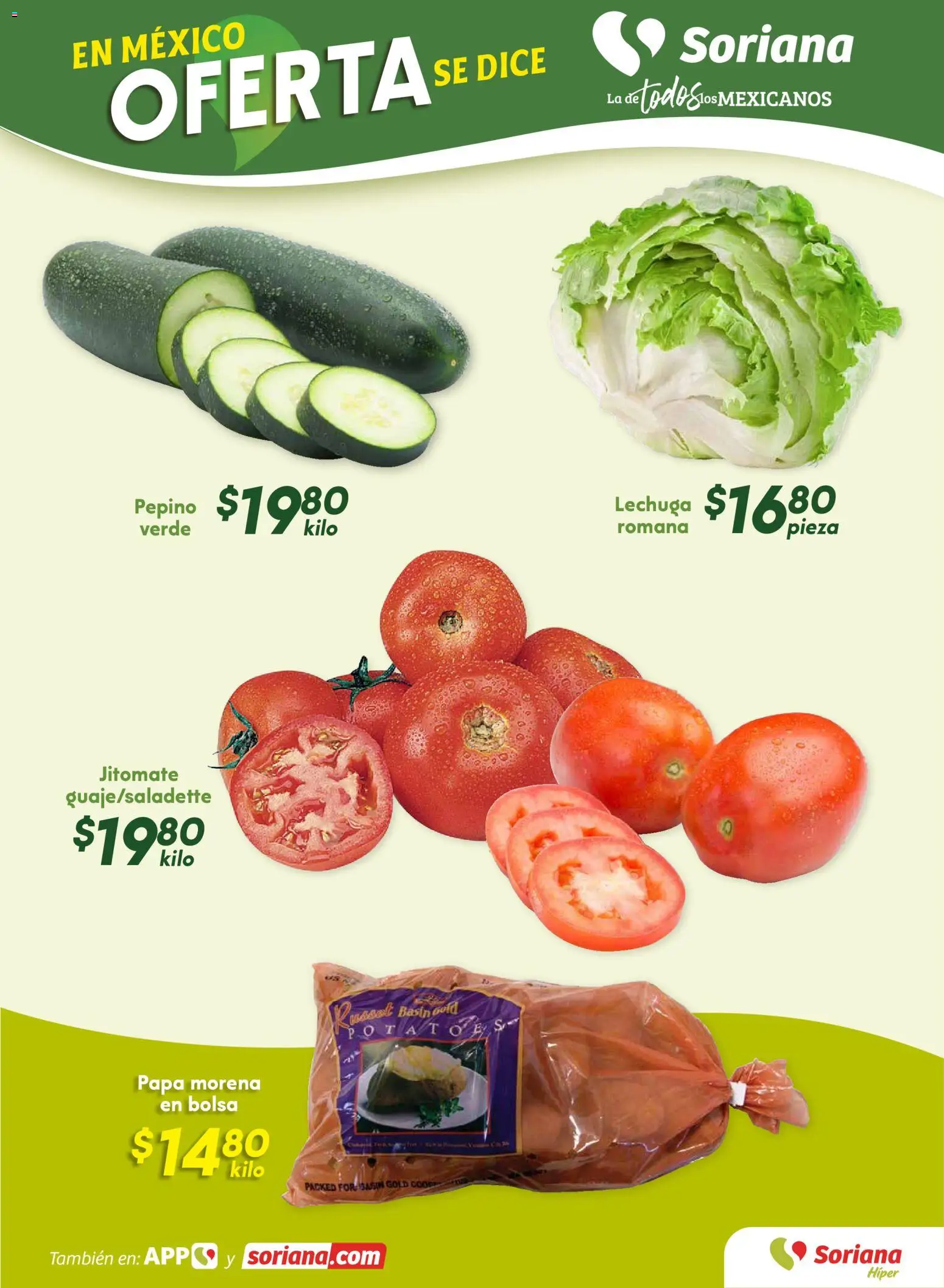 Nuevas ofertas de Soriana válidas en toda la República Mexicana desde el 07.11.2025. ¡Encuentra las mejores ofertas en Soriana - Fin de Semana Híper: Saltillo y Torreón! | Página: 3 | Productos: Papa, Bolsa, Lechuga