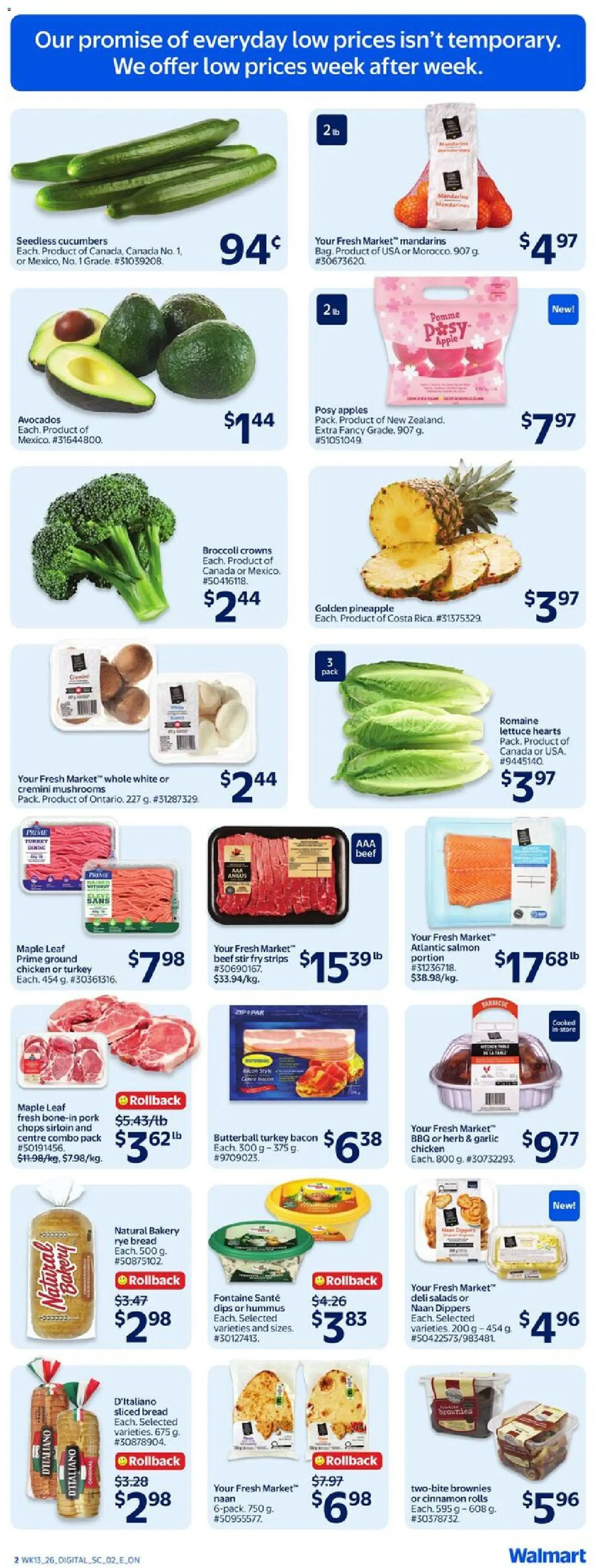 Walmart flyer valid from 23.04.2026 | Page: 3 | Products: Beef, Turkey, Bread, Pork