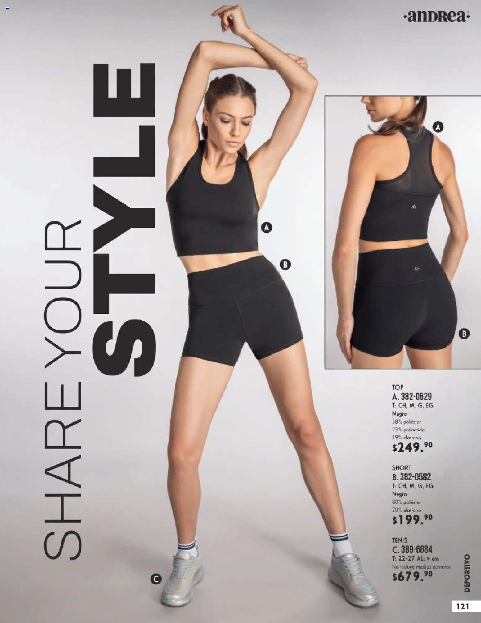 Nuevas ofertas de Andrea válidas en toda la República Mexicana desde el 25.01.2026. ¡Encuentra las mejores ofertas en Andrea catálogo Vestir! | Página: 121 | Productos: Tenis, Short