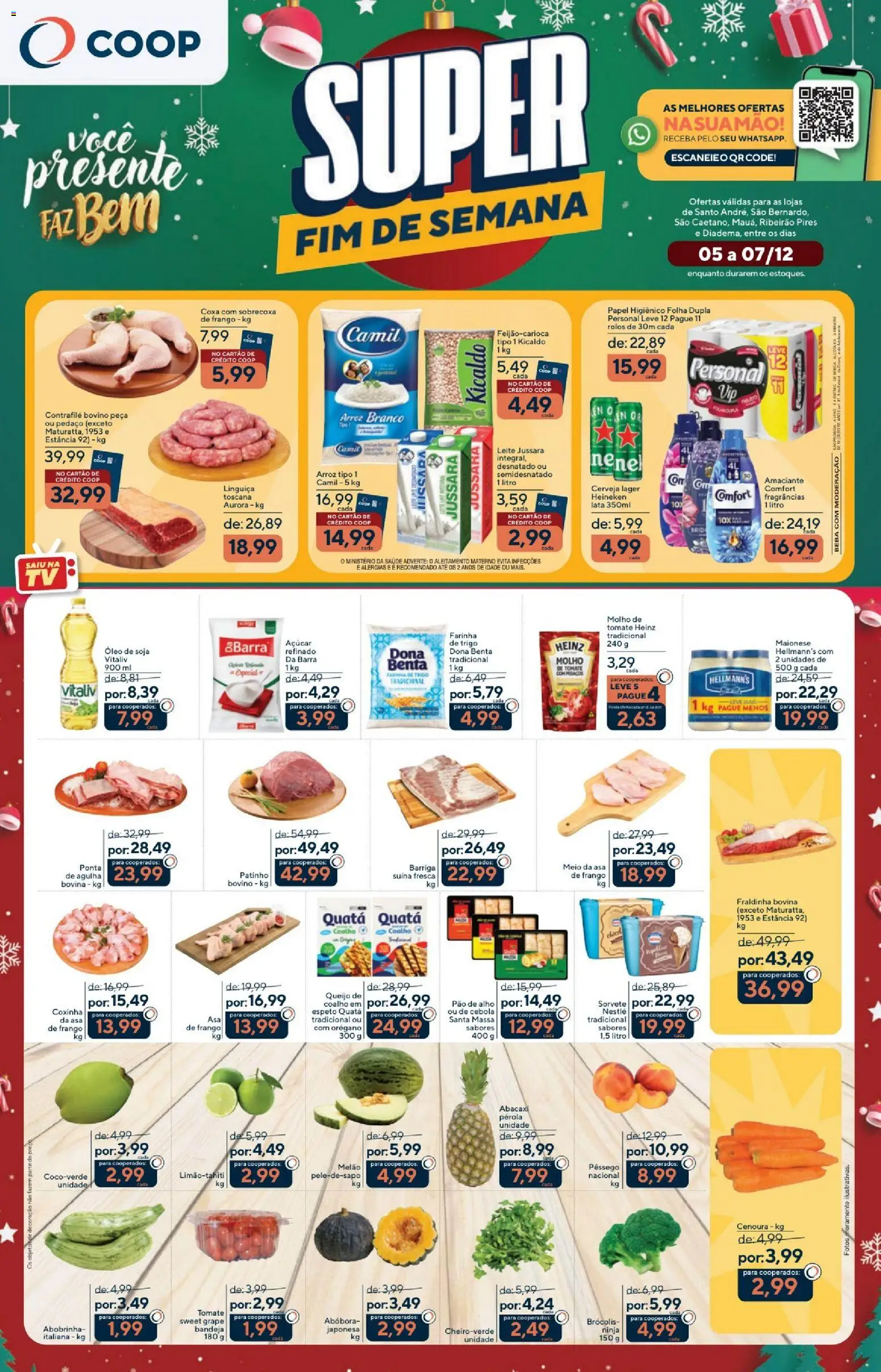 Coop Folheto - válido de 05.12.2025 | Página: 1 | Produtos: Leite, Óleo, Heineken, Açúcar