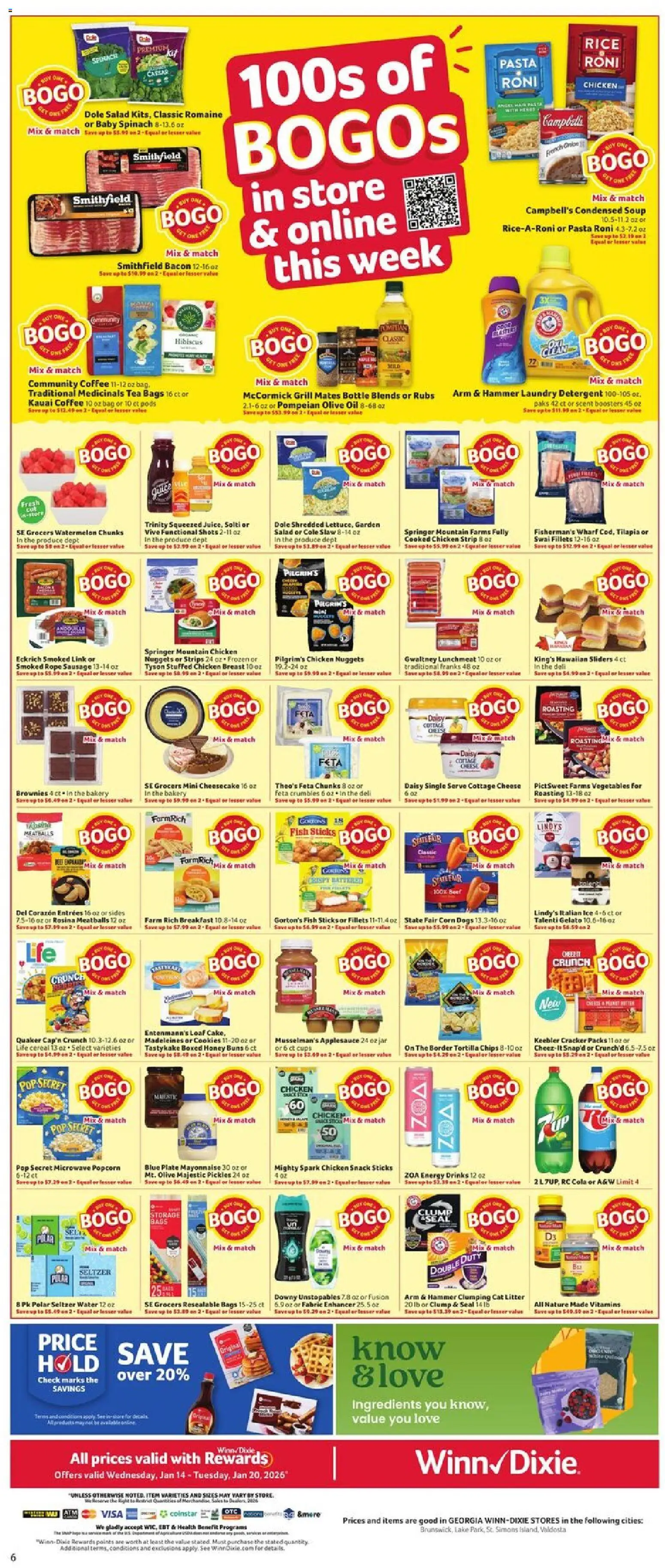 Winn Dixie Weekly Circular - GA - valid from 14.01.2026 | Page: 6 | Products: Cheese, Microwave, Chips, Mayonnaise