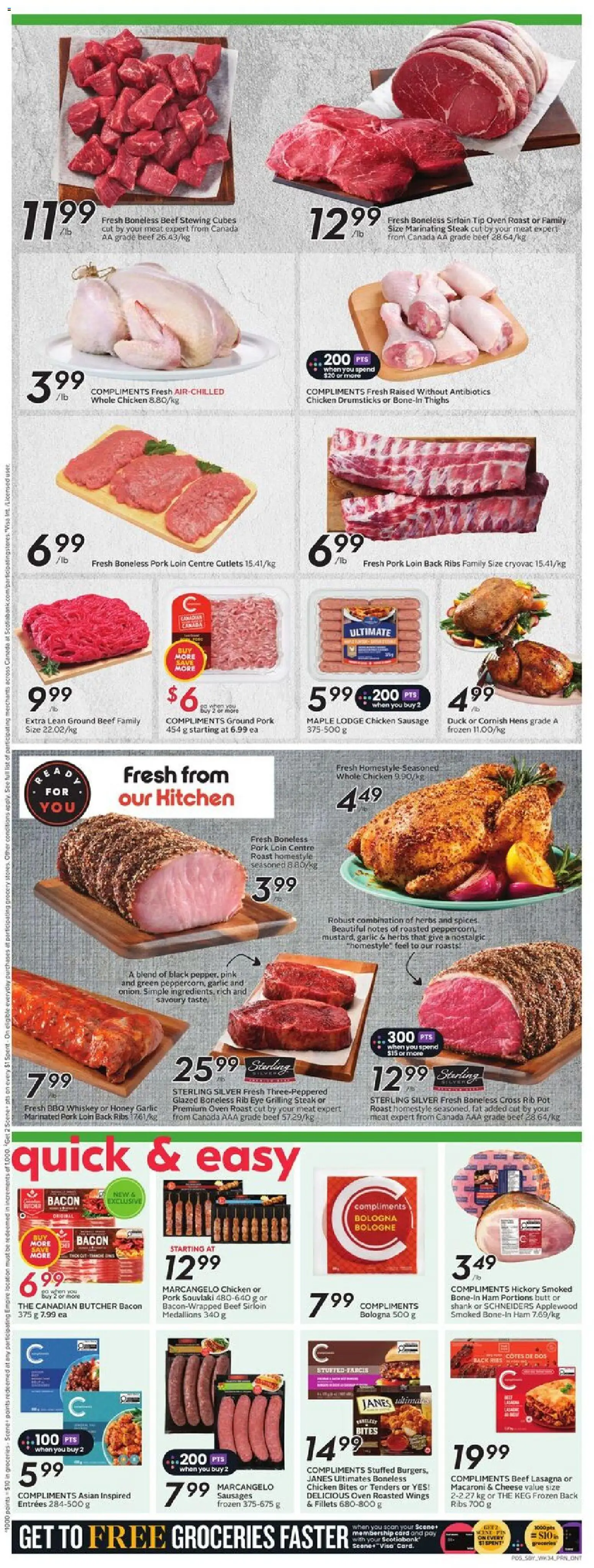 Sobeys flyer valid from 18.12.2025 | Page: 8 | Products: Whiskey, Oven, Cheese, Pork