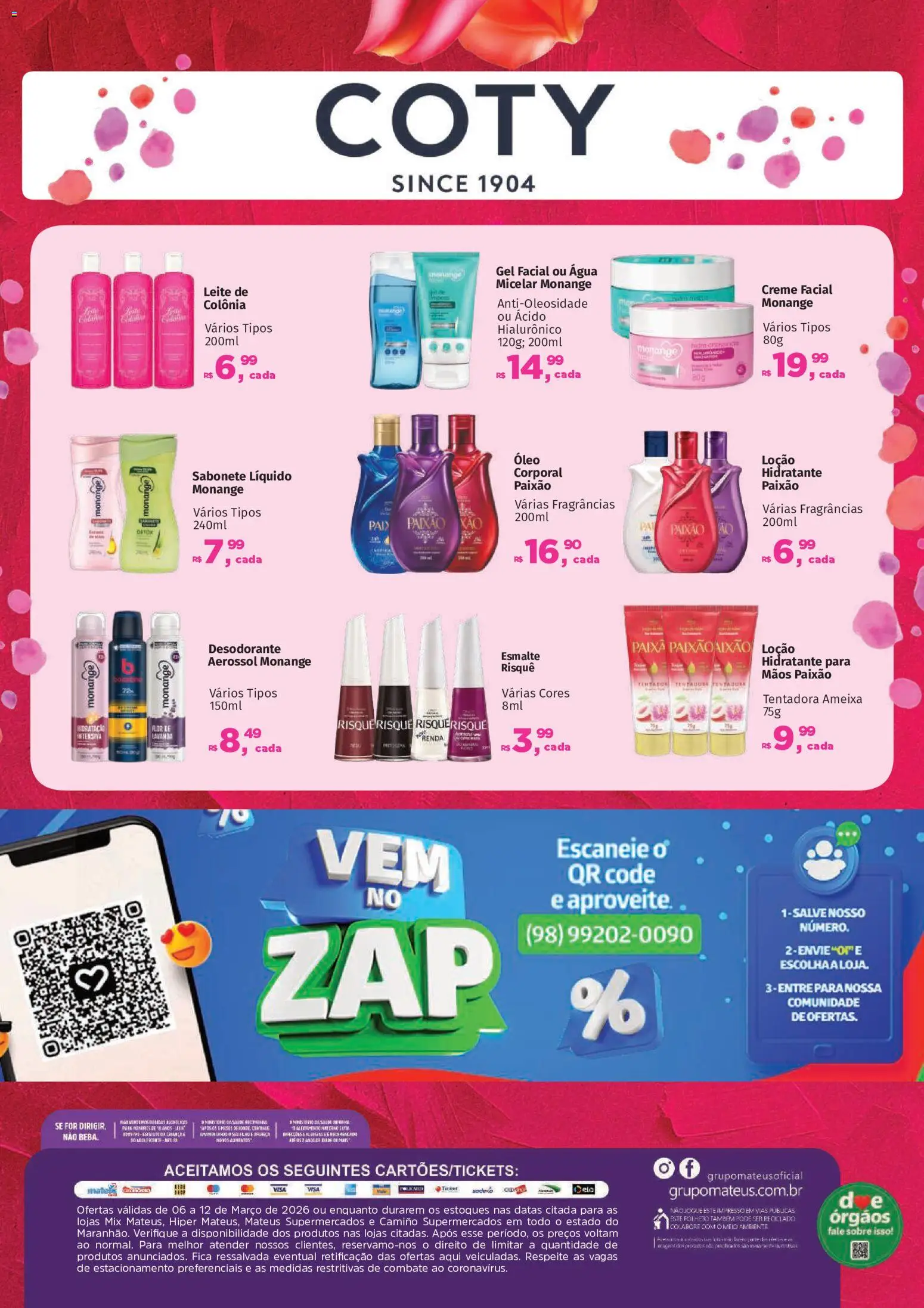 Mateus Folheto - válido de 06.03.2026 | Página: 4 | Produtos: Desodorante, Óleo, Sabonete, Sabonete líquido