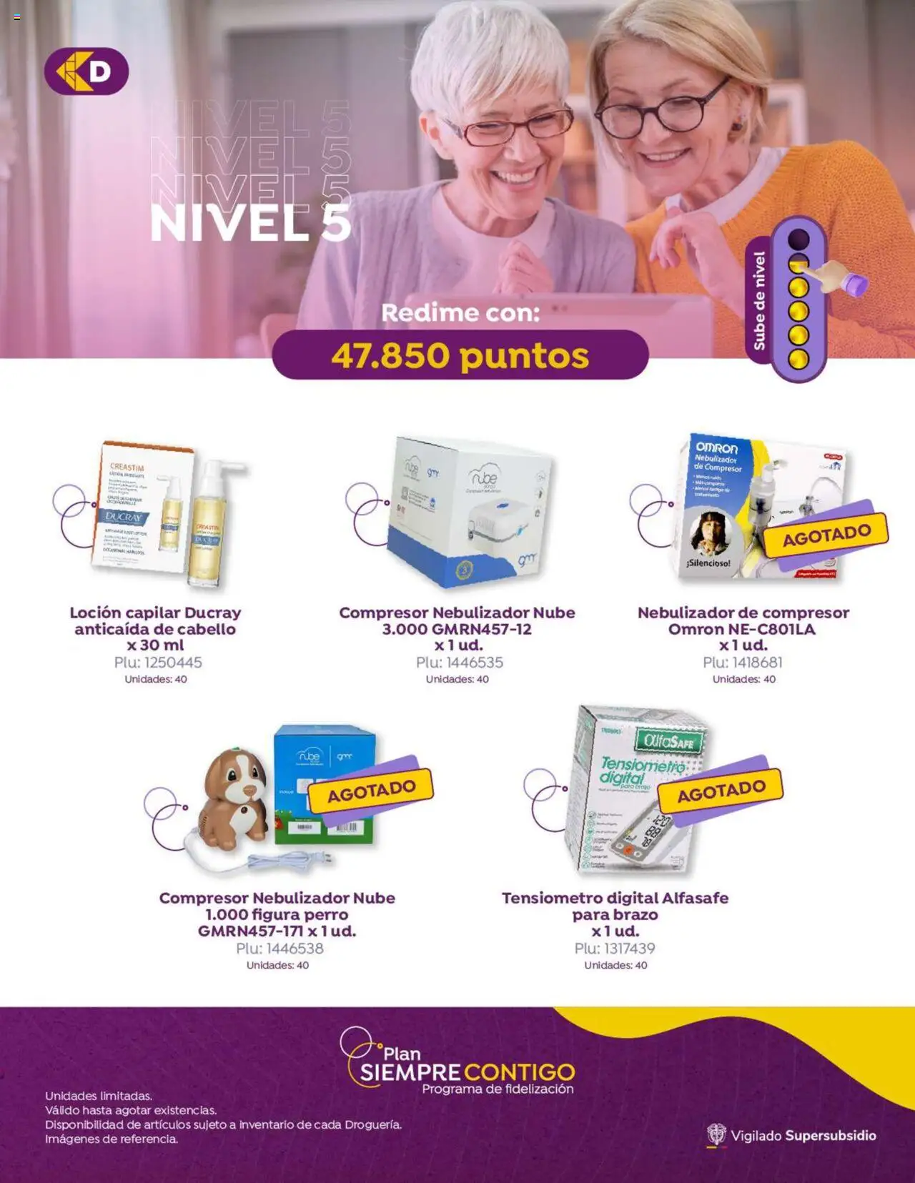 Colsubsidio revista - valida desde el 01.08.2025 | Página: 16 | Productos: Loción, Tensiómetro, Nebulizador