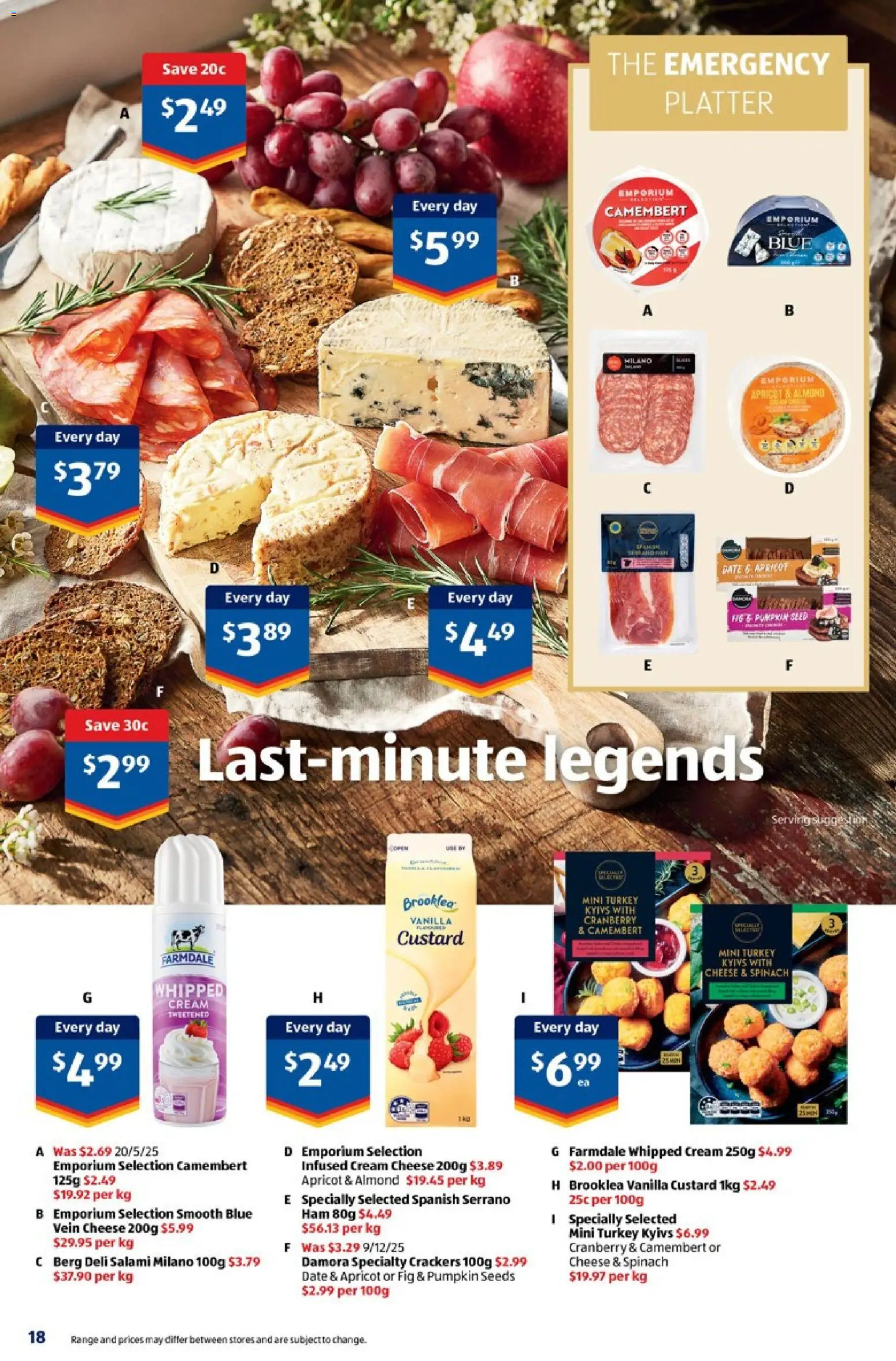 Aldi catalogue - valid from 24.12.2025 | Page: 18 | Products: Crackers, Cheese, Spinach, Pumpkin
