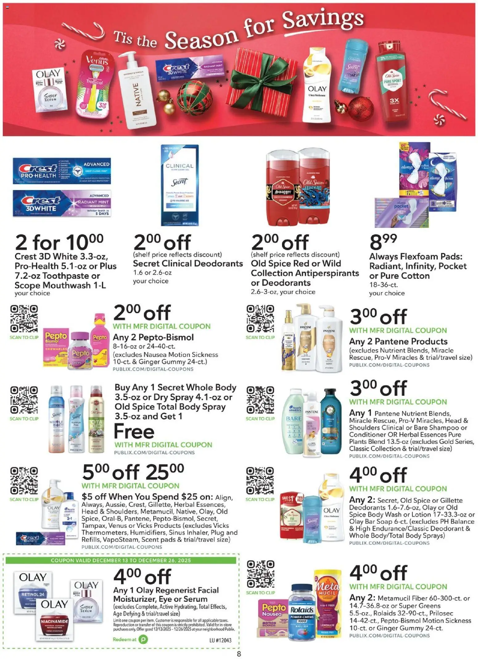 Publix Extra Savings - valid from 13.12.2025 | Page: 8 | Products: Ginger, Conditioner, Body Wash, Greens
