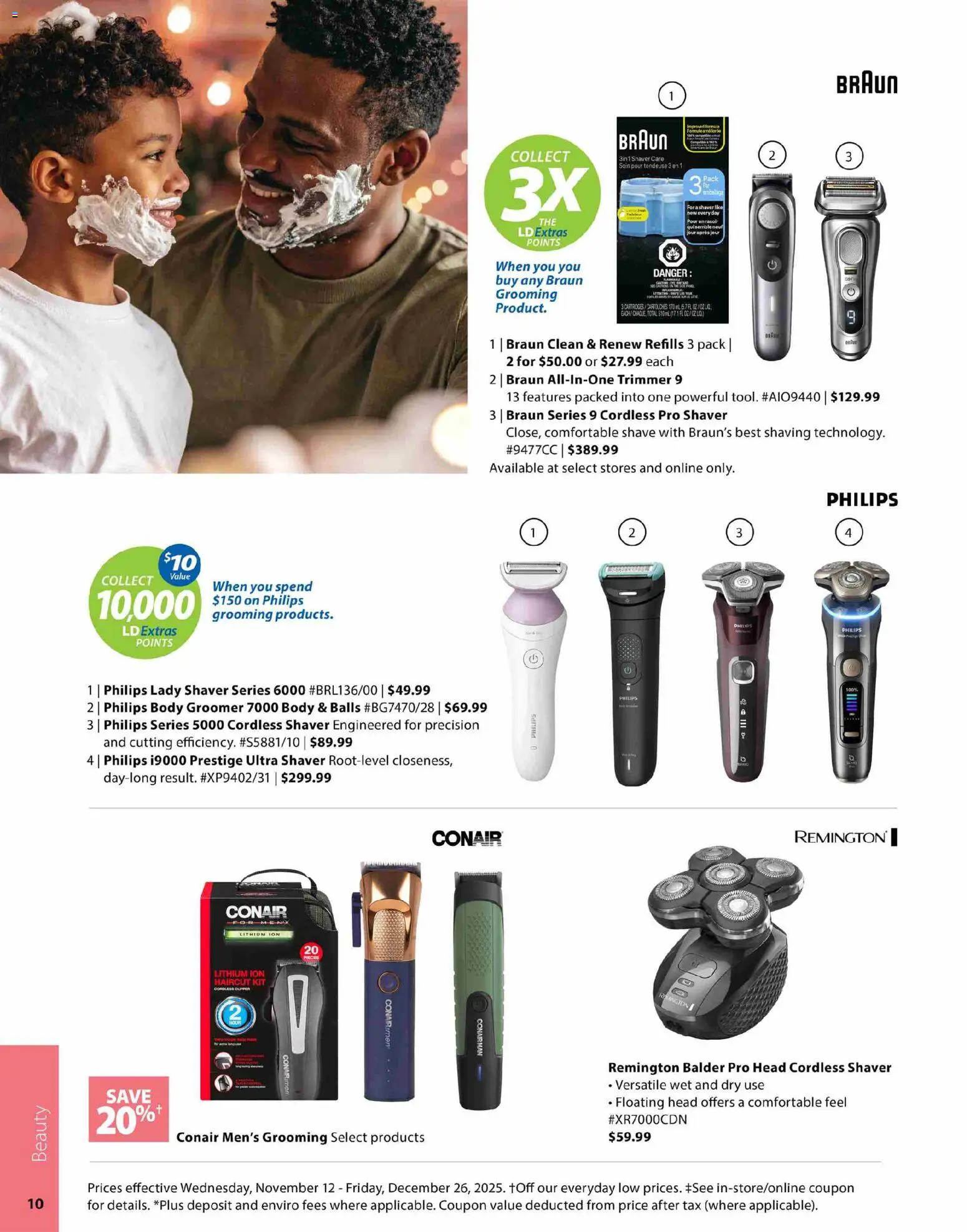 London Drugs flyer valid from 12.11.2025 | Page: 10 | Products: Shaver