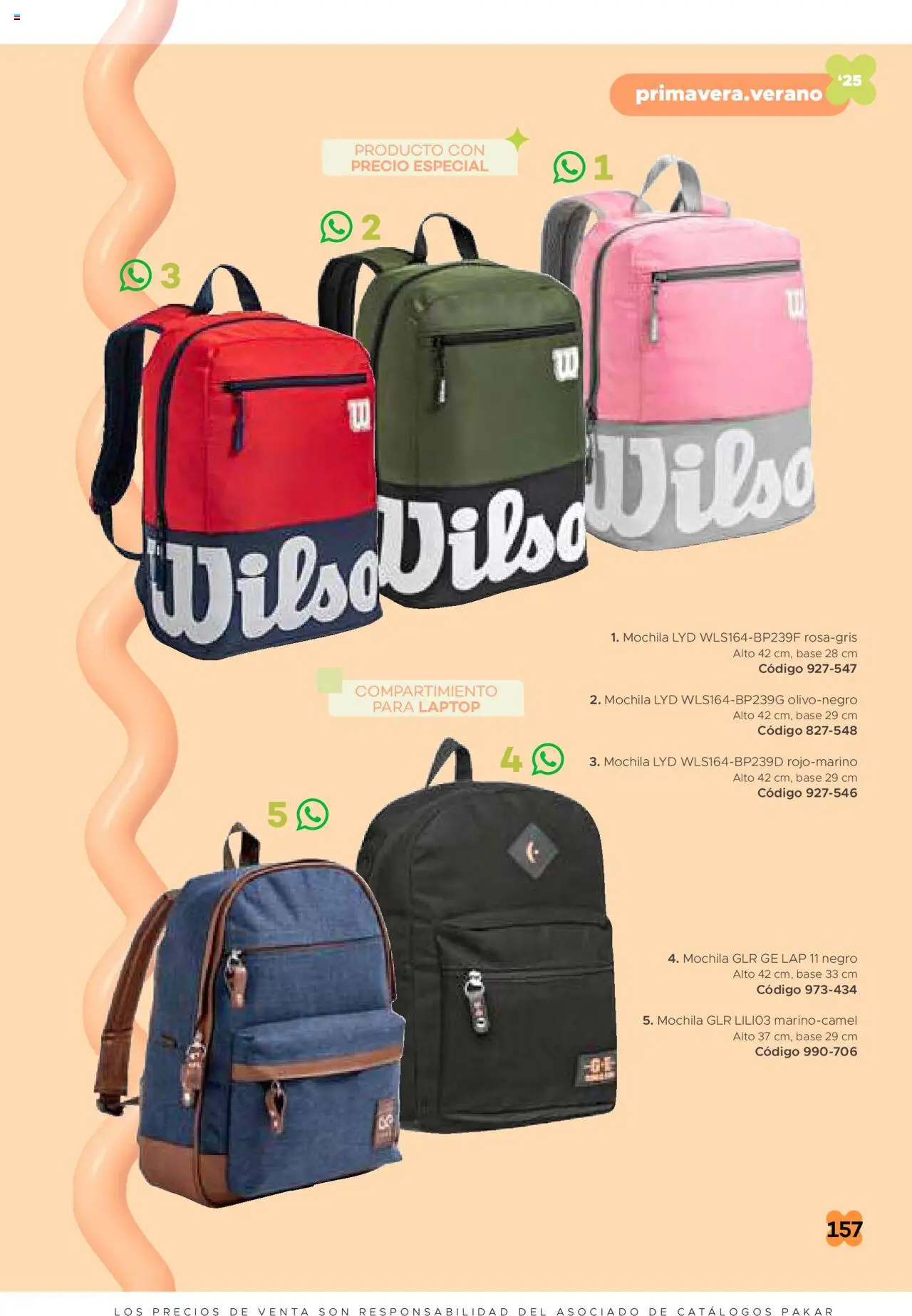 Nuevas ofertas de SC Pakar válidas en toda la República Mexicana desde el 31.01.2025. ¡Encuentra las mejores ofertas en SC Pakar catálogo Ropa! | Página: 157 | Productos: Mochila