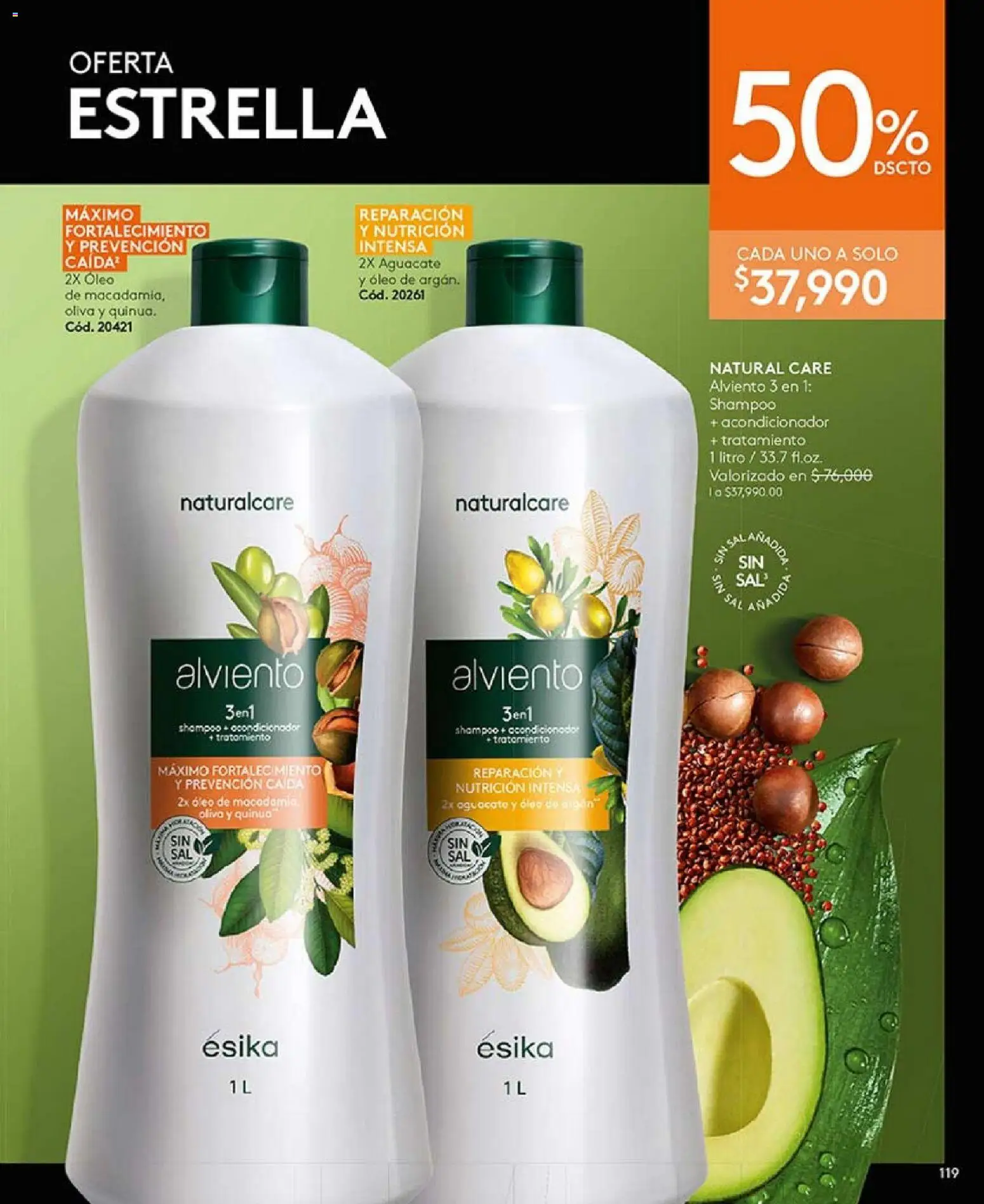 Ésika revista - valida desde el 20.02.2026 | Página: 119 | Productos: Sal, Shampoo, Acondicionador, Oliva