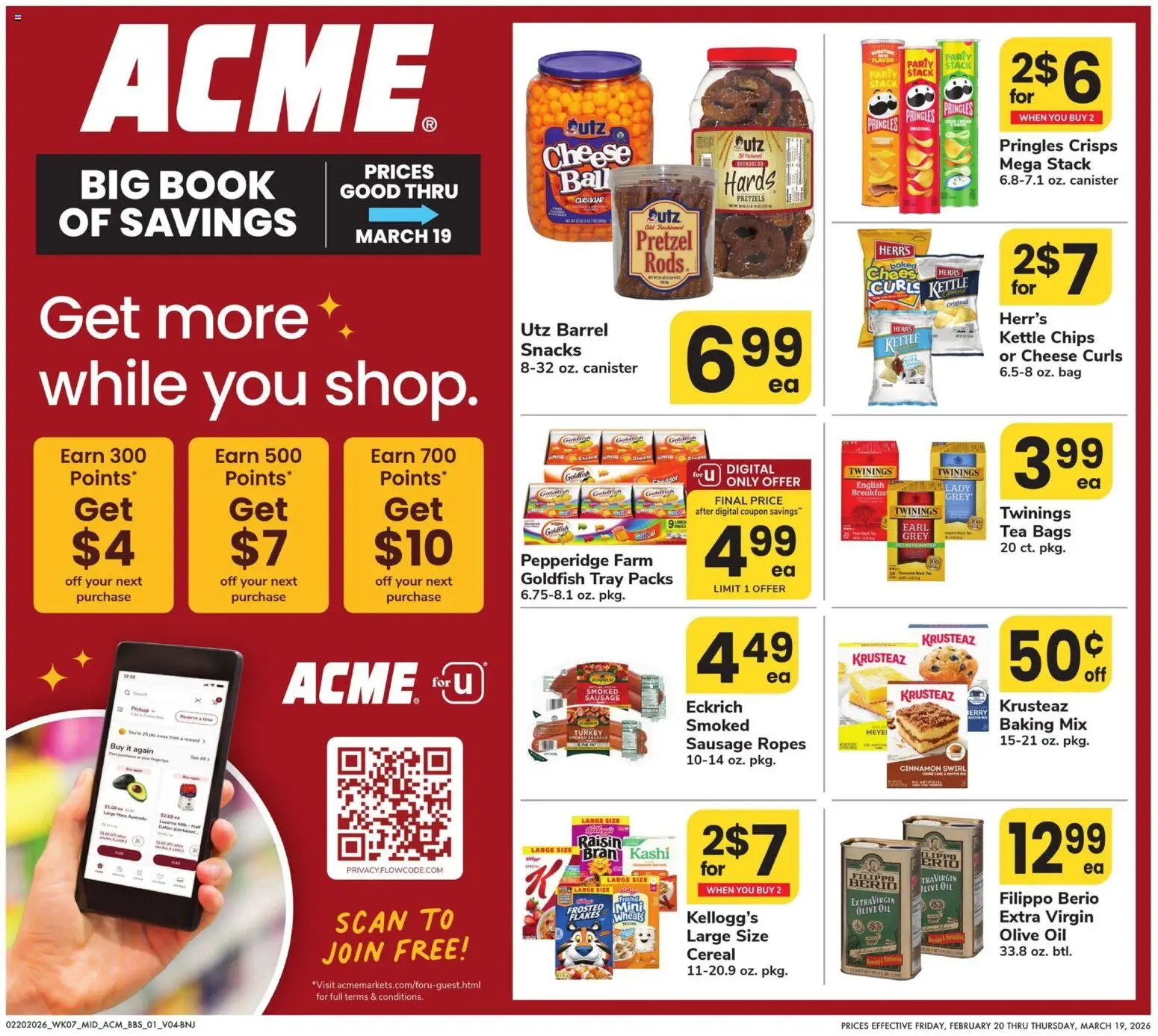 Acme Big Book of Savings - valid from 20.02.2026 | Page: 1 | Products: Cheese, Chips, Bag, Kettle