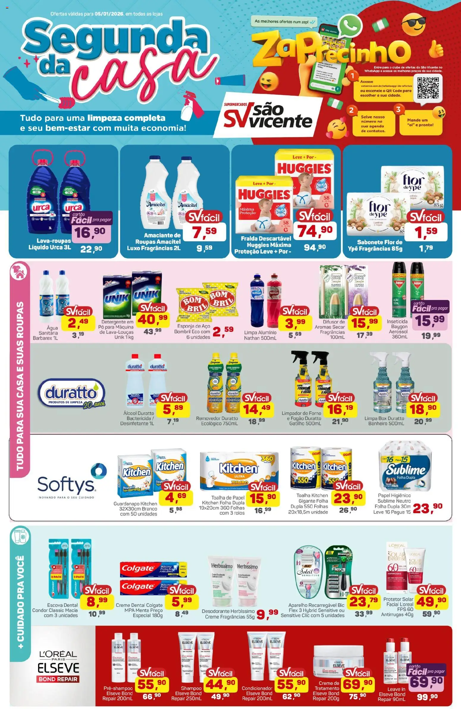 Supermercados São Vicente Folheto - válido de 05.01.2026 | Página: 1 | Produtos: Forno, Shampoo, Pó, Desodorante