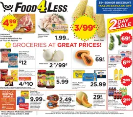 Preview of Food 4 Less weekly ads valid from 01.10.2025