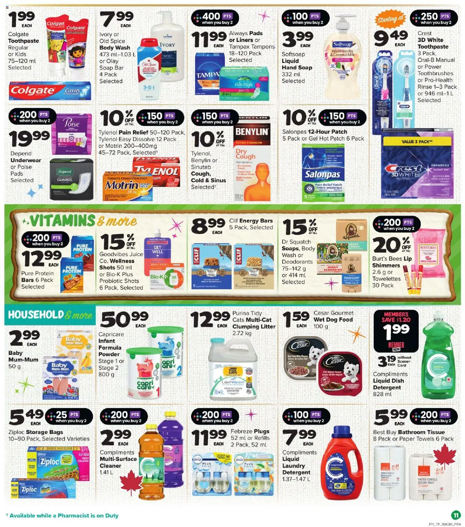 Thrifty Foods flyer valid from 20.11.2025 | Page: 12 | Products: Soap, Body wash, Detergent, Milk