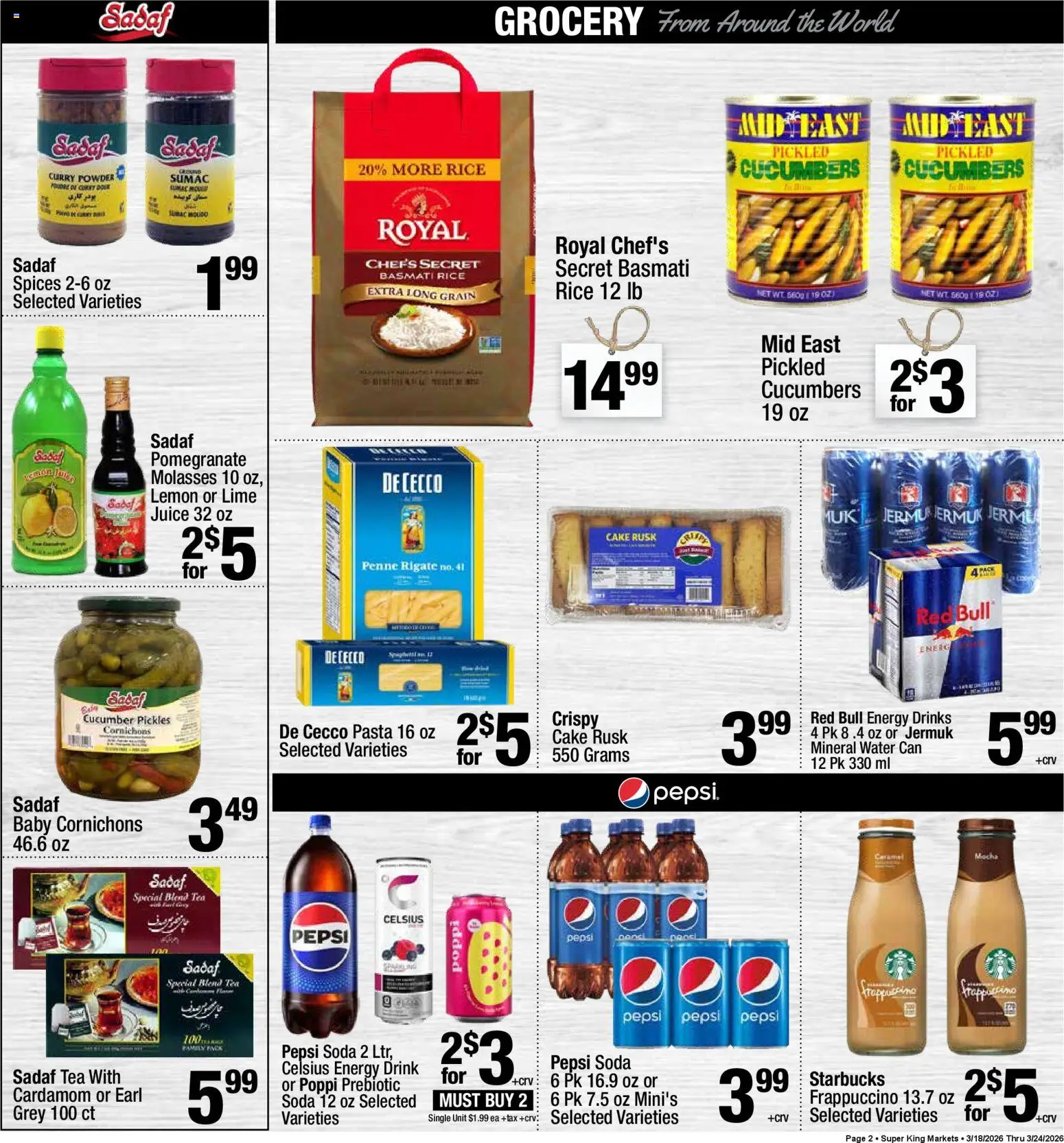 Super King Weekly Ad - valid from 18.03.2026 | Page: 2 | Products: Rice, Water, Lemon, Lime
