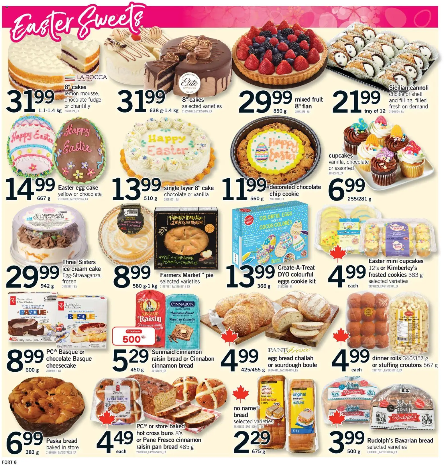 Fortinos flyer valid from 02.04.2026 | Page: 9 | Products: Cream, Ice cream, Eggs, Bread