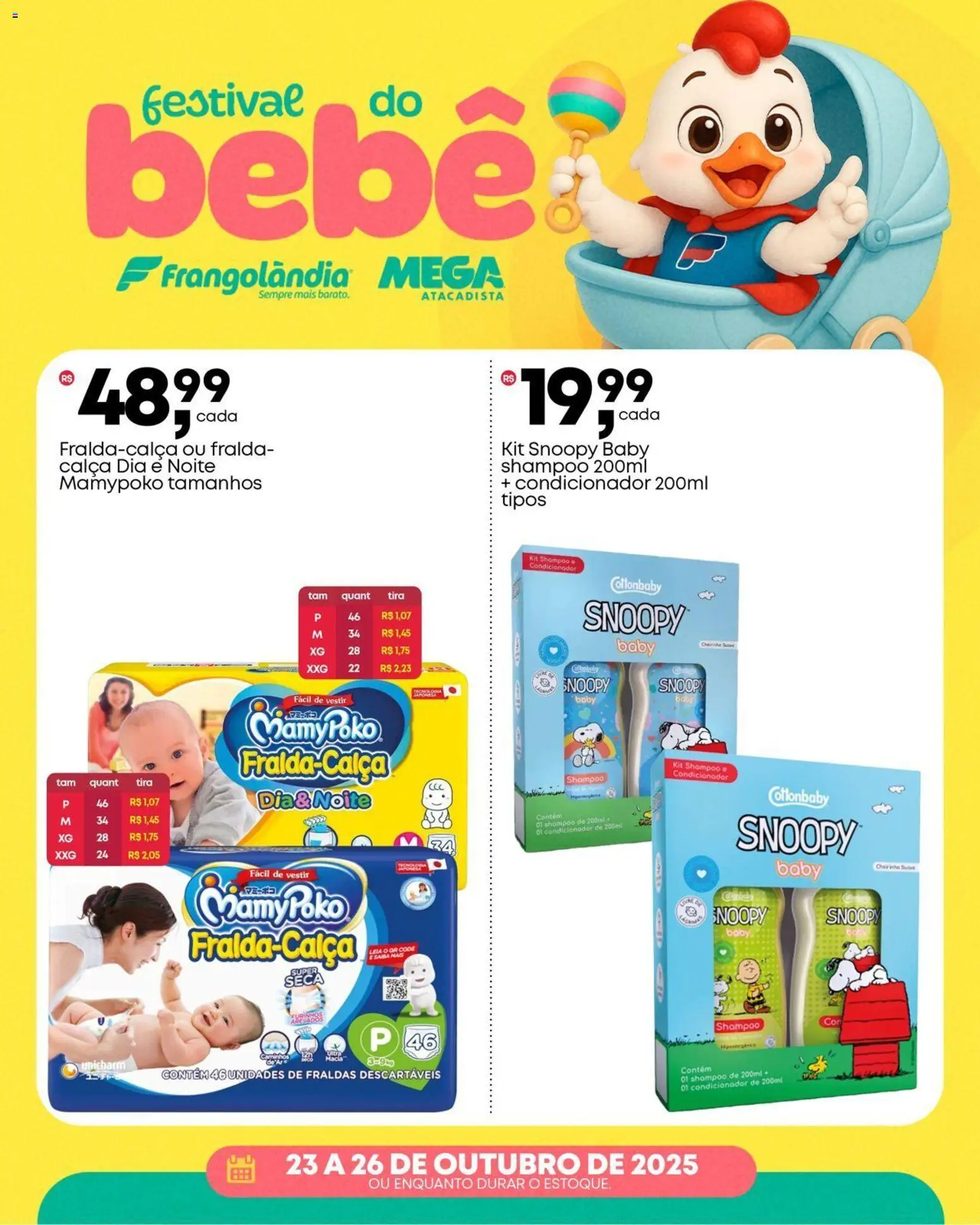 Frangolândia Folheto - válido de 23.10.2025 | Página: 2 | Produtos: Shampoo, Condicionador, Calça, Fraldas