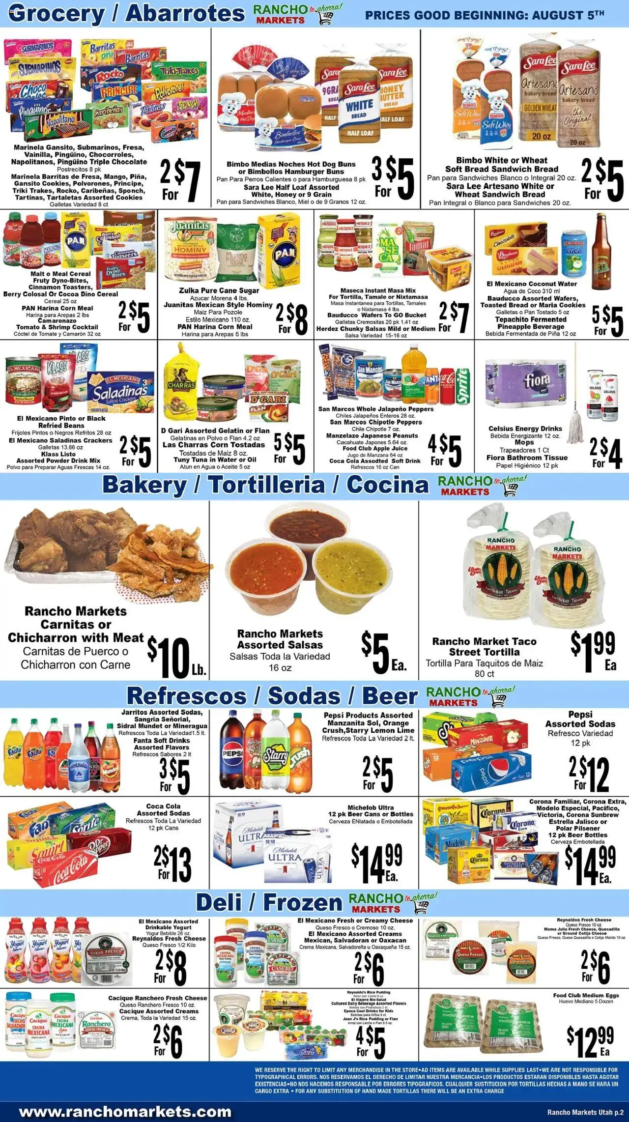 Rancho Markets Weekly Ad - valid from 05.08.2025 | Page: 2 | Products: Peppers, Butter, Rice, Cookies